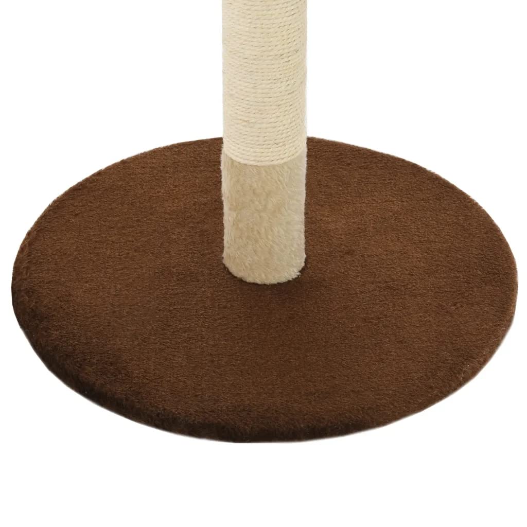 Tiragraffi con Tiragraffi in Sisal 72 Cm Tiragraffi in Peluche Beige E Marrone per Piccoli Animali Domestici