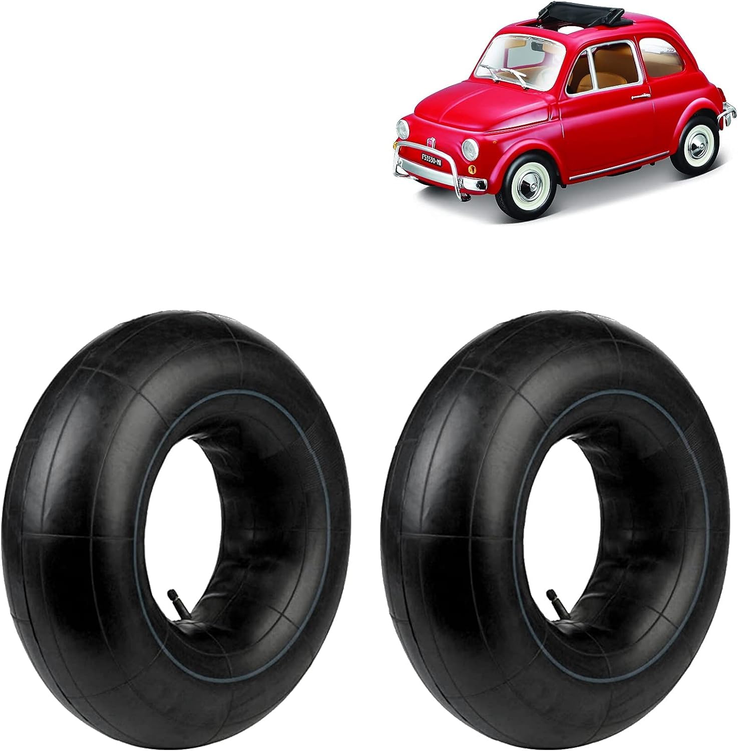 Ecovelo' 2 CAMERE D’ARIA 125/135-12 PER PNEUMATICI FIAT 500 D’EPOCA F/L/R GIARDINIERA GOMME FIAT 126 MOTO APE MISURA 12 POLLICI