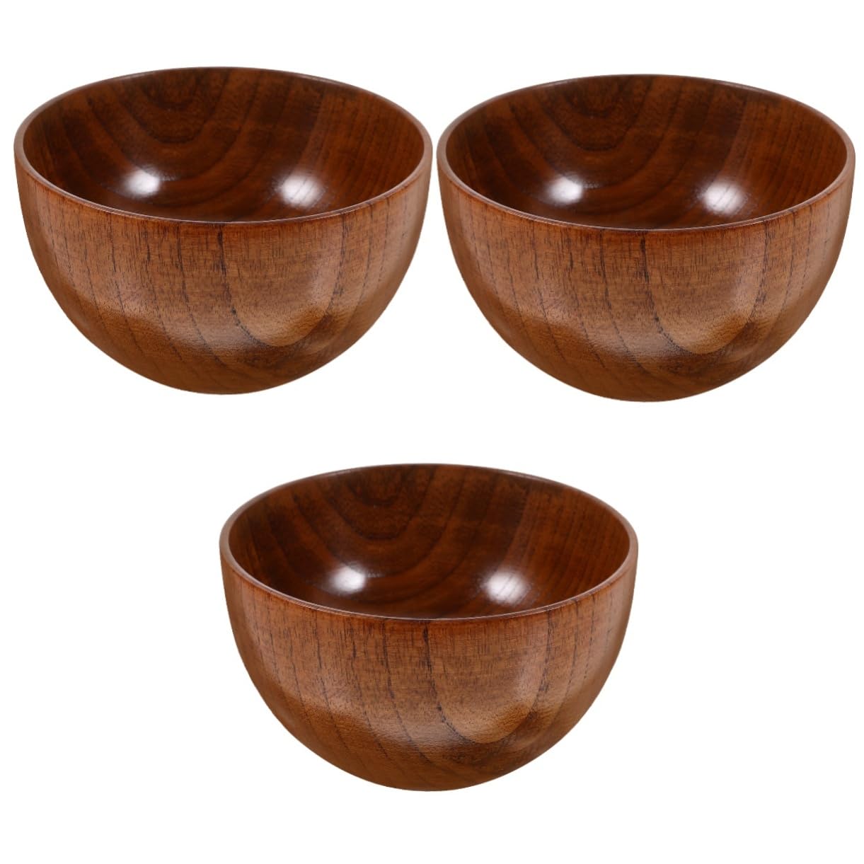 Cabilock 3 Piezas bol de madera ensaladera madera fruit bowl Ensaladera de tazón japonés de tazón de práctico bochas tazón de sopa de cuencos de