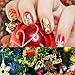 Pretty Diva Christmas Nail Stickers - 10 Packs 3D Metal Gold Xmas Design Self-Adhesive Nail Decals, Bronzing Snowflakes Snowmen Santa Xmas Tree Nail Art Stickers Tips DIY Decoration for Women Kids