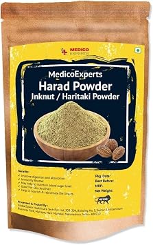 Senta Haritaki Powder Organic - 100 GMS | 100% Pure Harde Powder | Kadukkai Powder | Harad Powder | Inknut Powder for Dark Circles, Face, Skin & Healthy Digestion | 3.53 Ounce