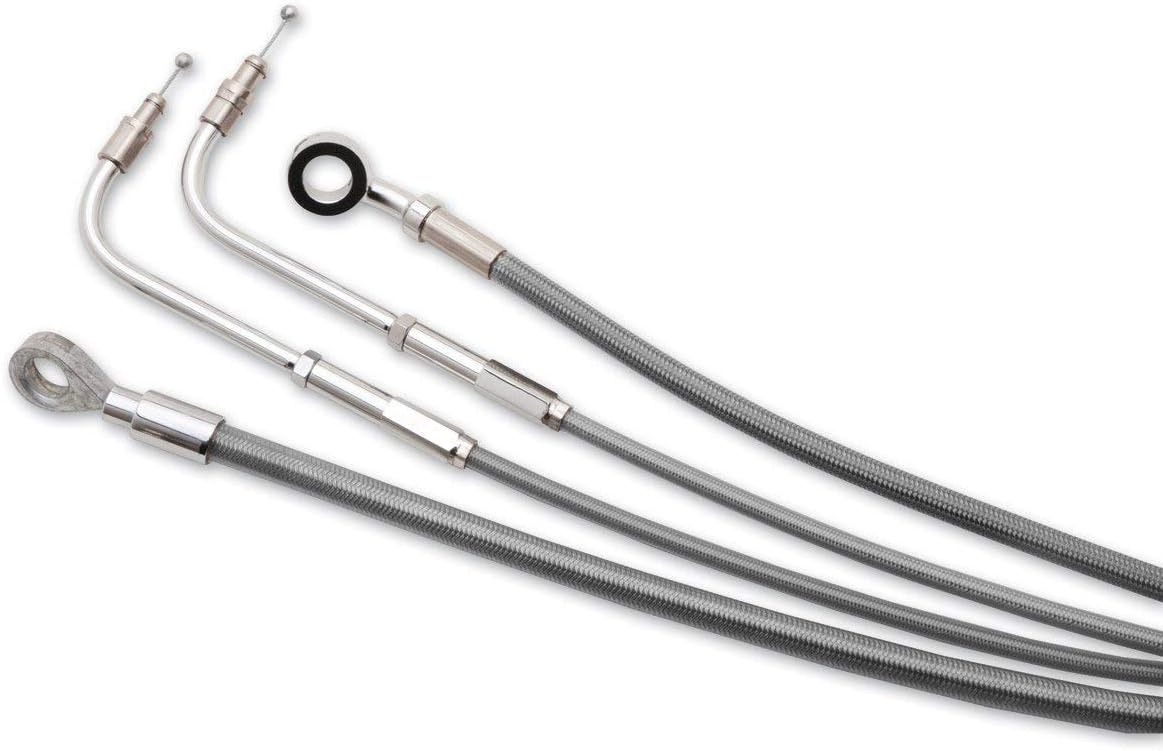 Burly Brand Braided Stainless 16&Prime, Ape Hanger Cable/Brake/Wiring Kit B30-1055