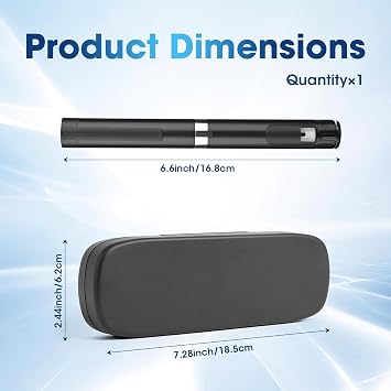 60 Unit Peptide Pen Injector - Reusable V4 Metal Injection Pen with Adjustable Dose Dial, Universal Compatibility, Include Travel Case for Home, Travel, Business (Black)