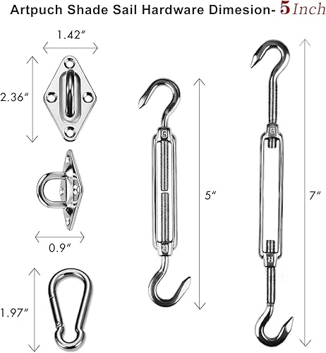 Miniatura 6 de Artpuch Kit de herrajes de 5 pulgadas de color gris de 12 x 16 pies