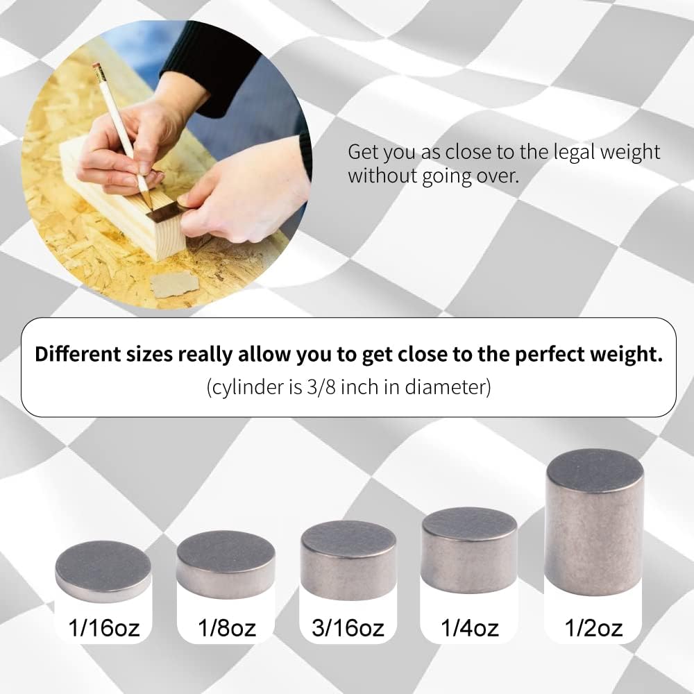 Cylindrical Tungsten Weights for Pinewood Cars Derby,Bring Your Car to The 5 oz Limit and Make The Faster Pine Derby Car,10-Pack