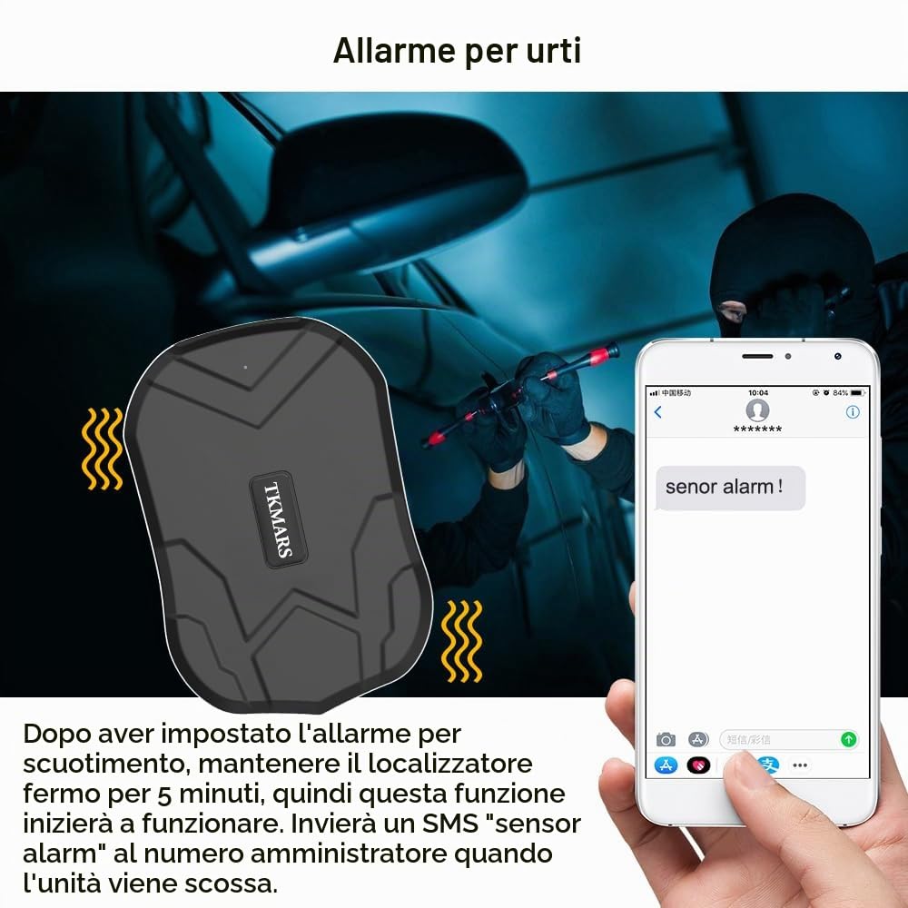 TKMARS 4G Localizzatore GPS per Auto, Moto con APP,Tracker gps con Microfono e Scheda SIM, 20000mAh Batteria a Lunga Durata (240 Giorni), Antifurto con Magnete, Geofencing，Monitoraggio in Tempo Reale