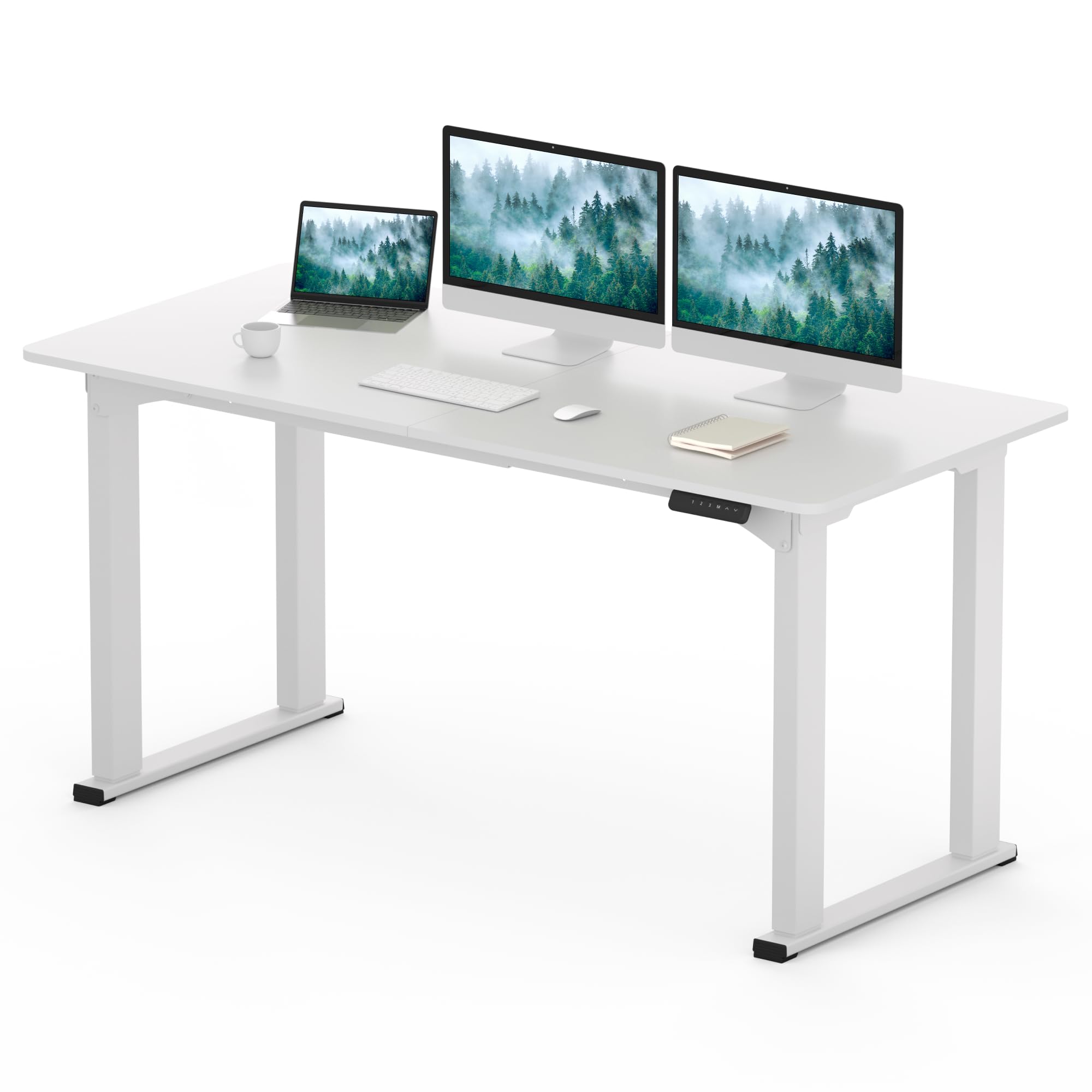 SANODESK 4-Leg Standing Desk, Electric Height Adjustable Desk with Memory Presets for Home Office, Stand up Desk Computer Workstation, 63x28 Inches