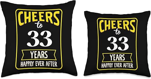 Miniatura 3 de Cheers to 33 years happily ever after Throw Pillow