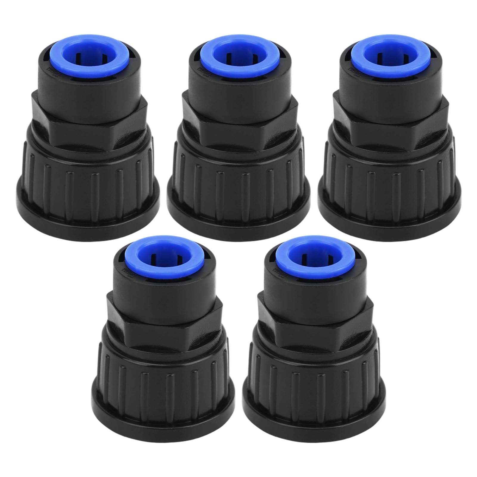5pcs 3/4" to 1/2" Drip Irrigation Faucet Adapter, Push-to-Fit Design Anti-Leak Hose Adapter 3/4" FHT Faucet to 1/2" Tubing Connector for Garden Irrigation Watering System