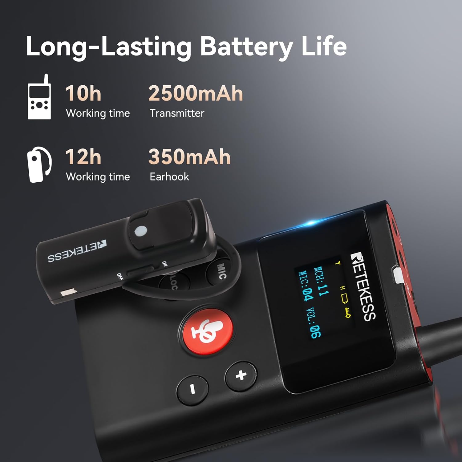 Retekess TT126 Two-Way Wireless Tour Guide System,Two-Way Communication Device, 280m, Noise Reduction, Tour Guide Headset for Factory Visit(1 Transmitter 20 Receivers)