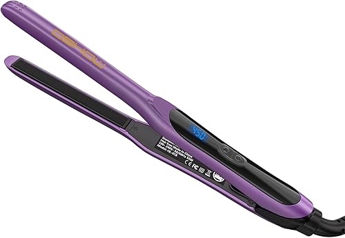 DSHOW Plancha plana de 12 pulgada, plancha plana pequeña para cabello corto, mini alisador de pelo de cerámica turmalina con bolsa, 6 temperaturas,