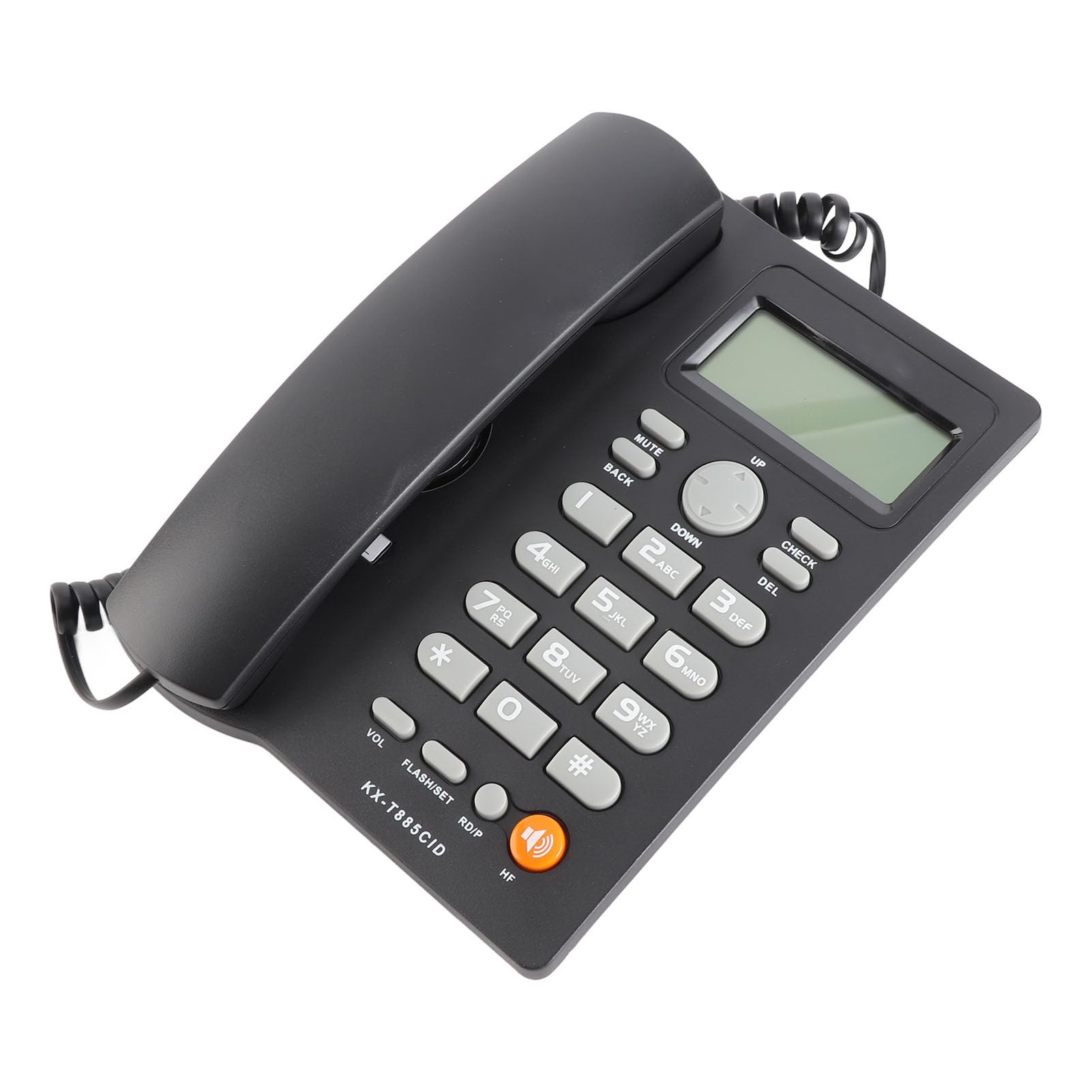 Schnurgebundenes Telefon, Tischtelefon mit Anrufer-ID Kurzwahl-Stummschaltfunktion, Freisprechen, Desktop-Festnetztelefon für Home Hotel Office(Schwarz)