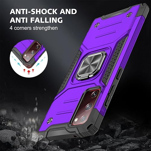 Miniatura 26 de Funda para Samsung S20 FE, Galaxy S20 FE 5G con protector de pantalla: grado militar giratorio de 360° con soporte giratorio a prueba de golpes