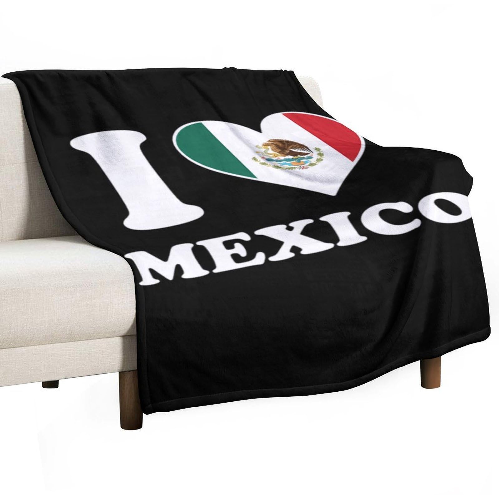 Cgsbngha Style I Love Mexico Mexican Flannel Fleece Blanket Lightweight Soft Throw Blankets For Sofa Couch Bed Chair