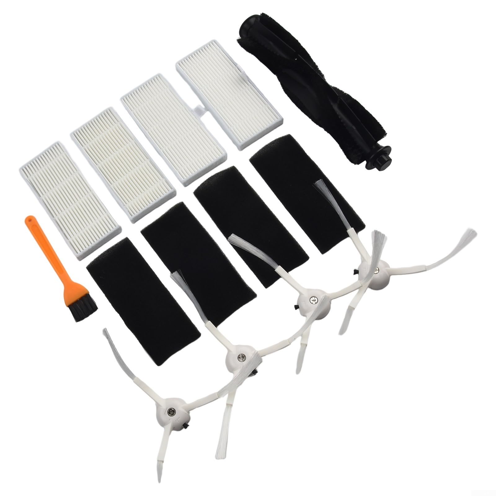 Lot de 10 pièces de rechange pour aspirateur robot pour Ultenic pour T10, 1 brosse principale 4 filtres 4 brosses latérales 1 brosse de nettoyage