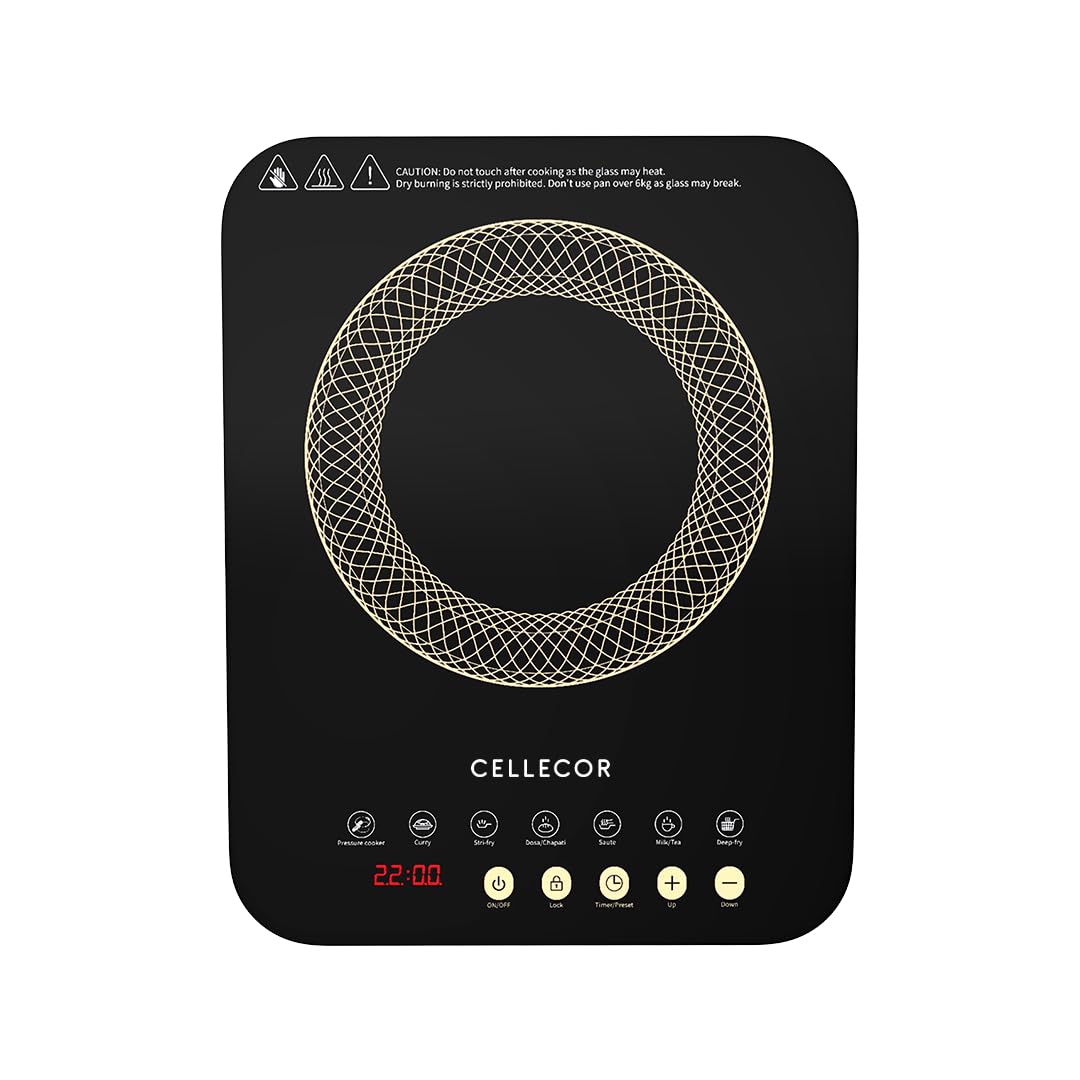 CELLECOR ICT03CE 2000 Watts Induction Cooktop with Auto-Switch Off | 7 Preset Modes | Feather Touch Panel | Overheat Protection | Energy Efficiency | Touch Control|1-Year Warranty-picture-10