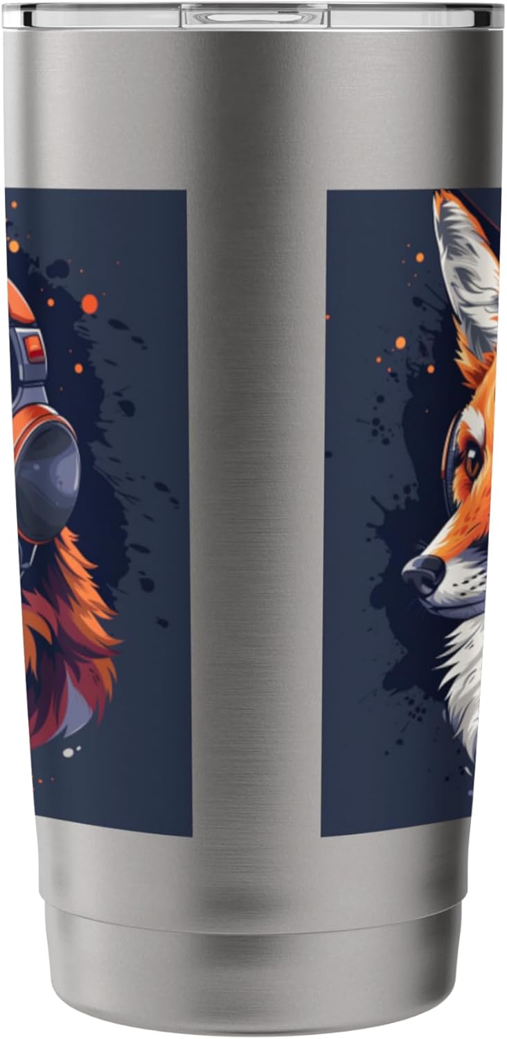 Fox Lover Vixen Foxes Wildlife Animal Foxes Stainless Steel Insulated Tumbler - Image 4