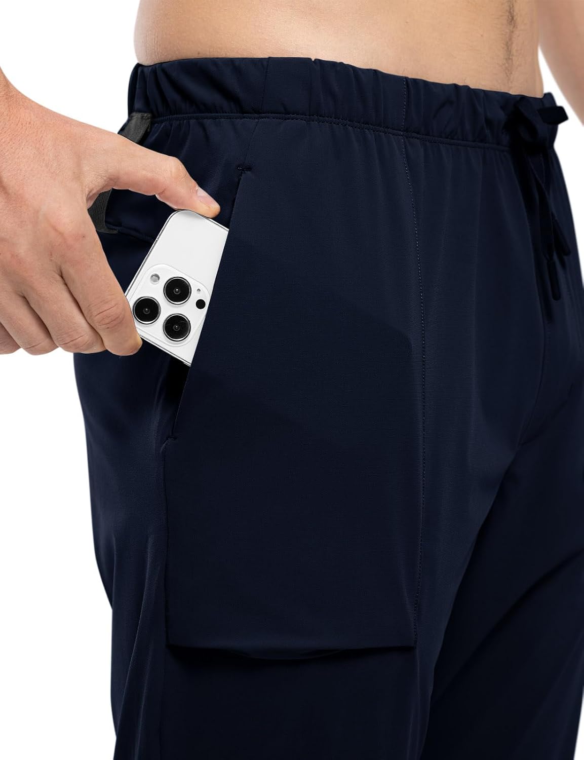 TBMPOY Men's Sweatpants Lightweight Athletic Track Pants Quick Dry Joggers Workout Running Gym Golf Zip Pockets