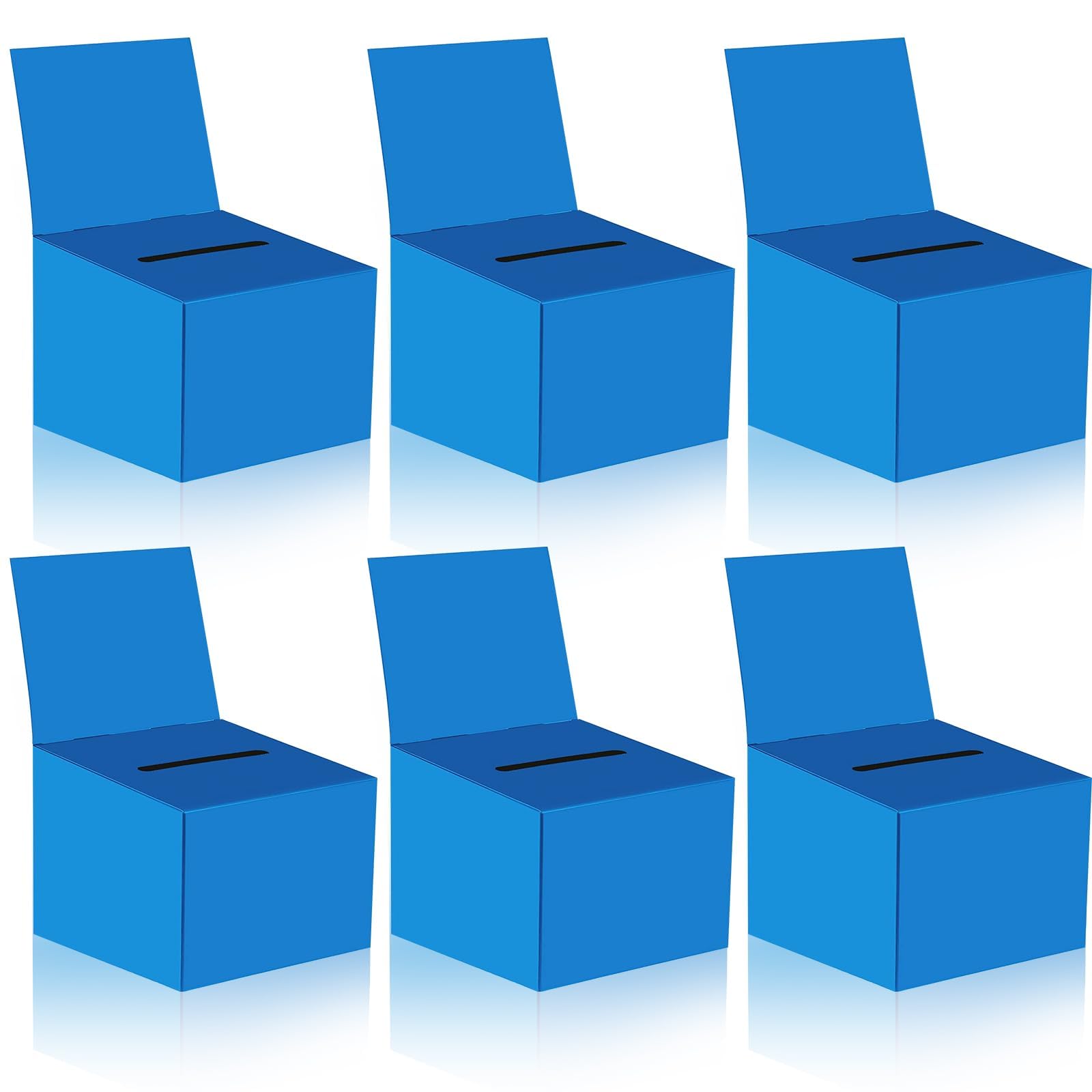 6 cajas de rifa, caja de donación para recaudación de fondos, caja de cartón de 6.5 x 4.5 x 4.5 pulgadas con ranura para boletos y cabecera extraíble para coleccionar tarjetas de visita concurso de
