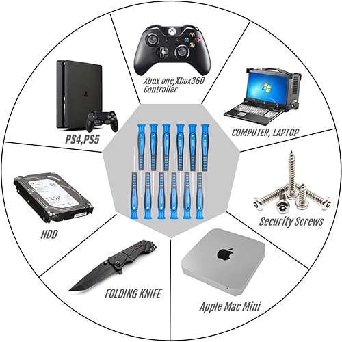 Miniatura 5 de ROTATION Juego de destornilladores de precisión de 12 piezas, Phillips, ranurado, Torx Star, kit de herramientas de reparación de destornilladores