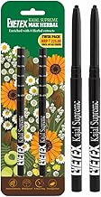 EYETEX Kajal Supreme Twin Max Herbal, 0.35G, Matte Black, Water-Resistant, Up To 8-Hrs Stay, Irritation-Free, With Natural Extracts & Oils, Pencil