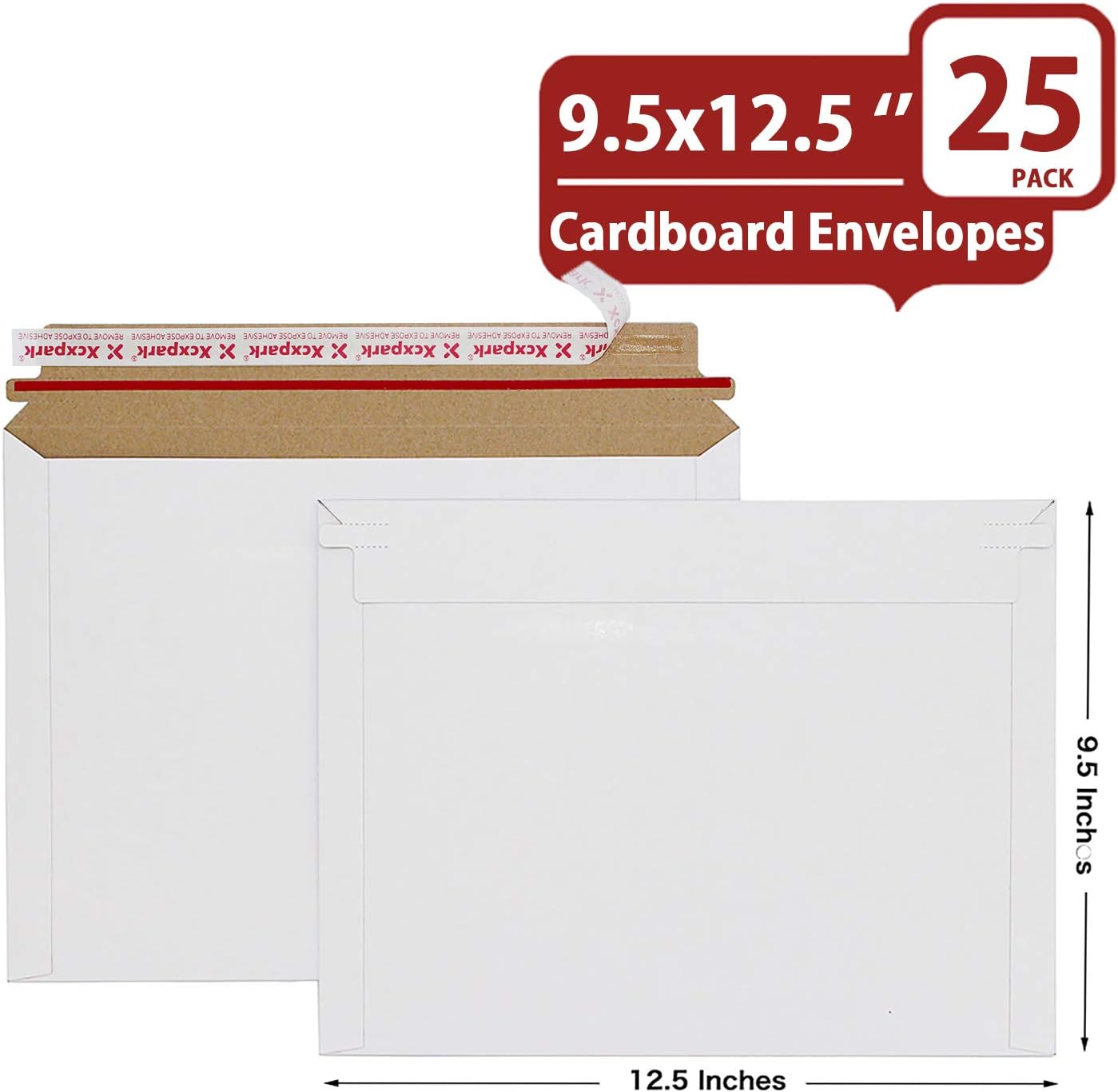 25 Pack Rigid Mailers, 9.5x12.5 inches Self Seal Photo Document Mailers Premium Cardboard Keep Flat Envelopes for Photos Pictures Papers Files CD - Image 2