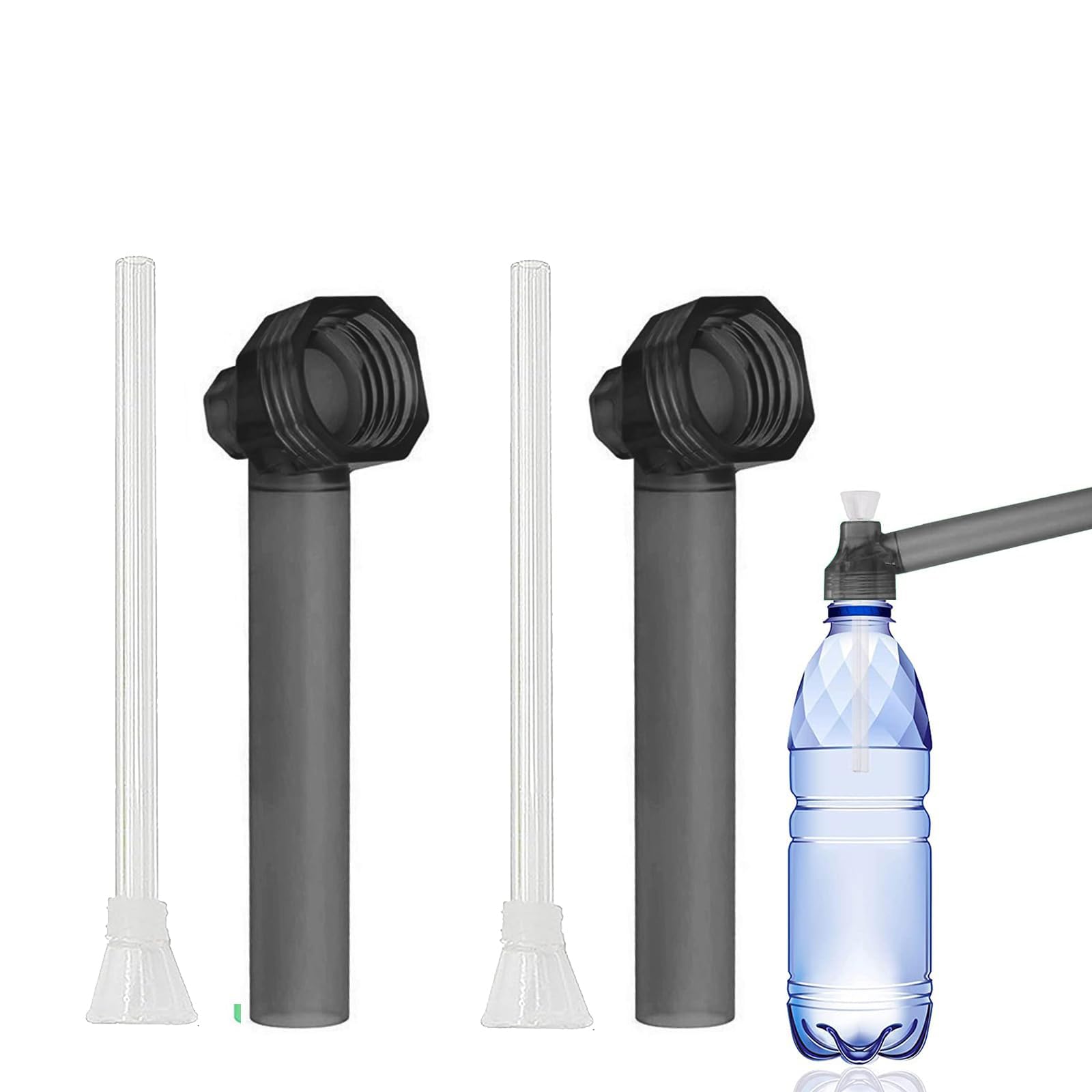Amazon.co.jp: QuickYen 水パイプ 2本セット ペットボトルガラスパイプ 