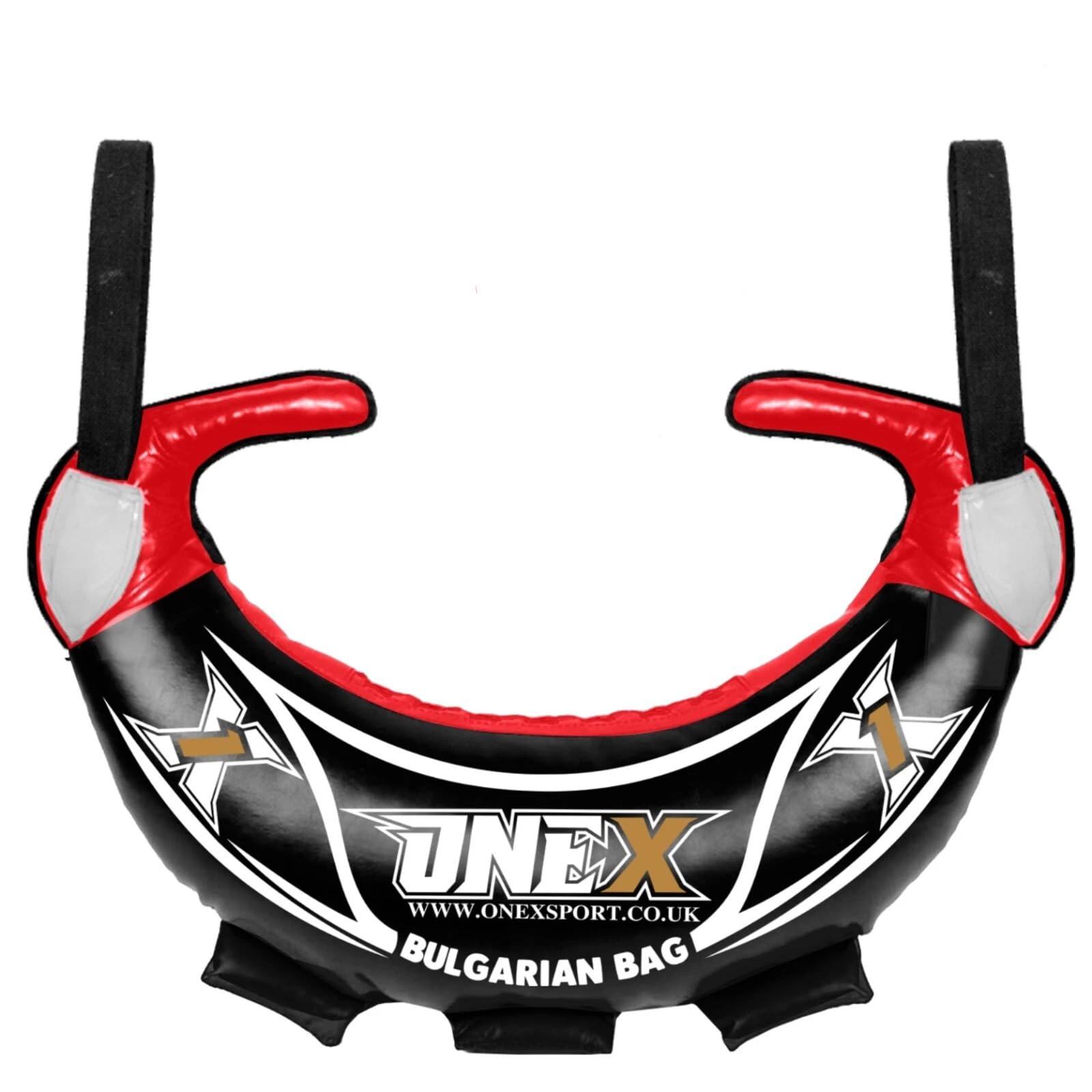 ONEX Bulgarian Bag Adjustable Weighted Filled Training Power Bag with Handles Multi-Grip Fitness Bag Core Workout Gear Functional Strength Training Home Gym Equipment (Red/Black, 25KG)
