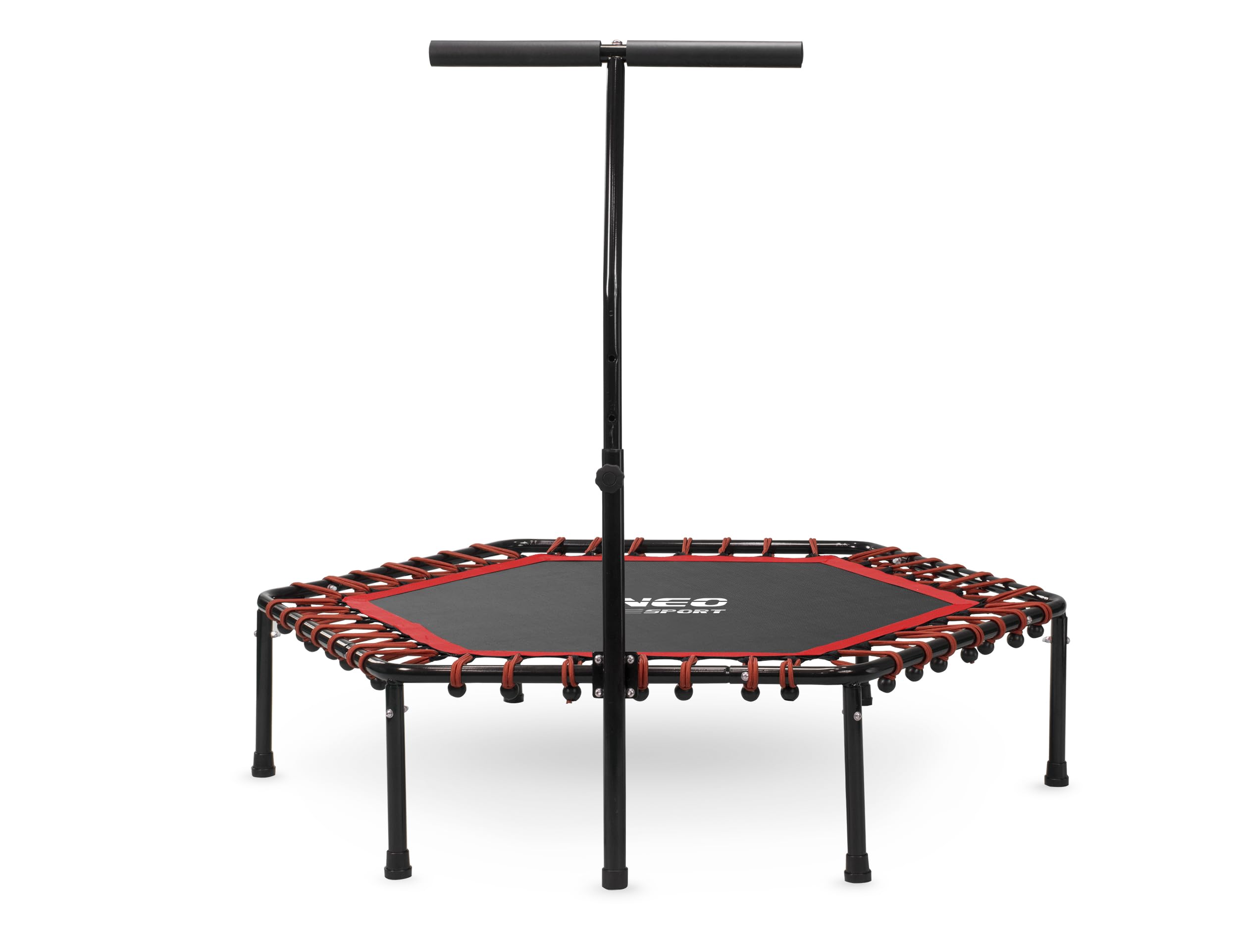 Neo-Sport Trampolino fitness piccolo con manico regolabile in altezza mini trampolino per salto per adulti diametro da 127 cm a 100 kg mini rampolino per interni ed esterni