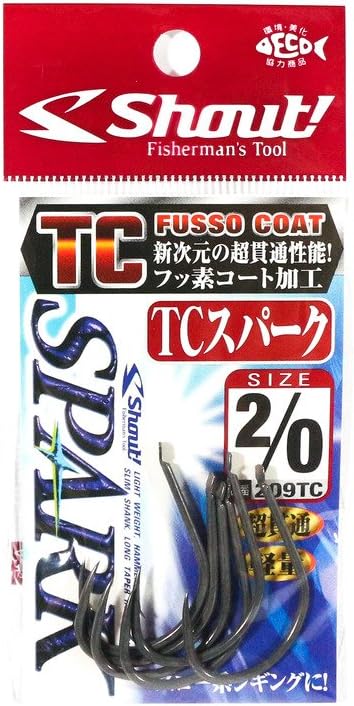Shout! 209TC TC TC Spark Light Jigging Hook TC Fluorine Coat