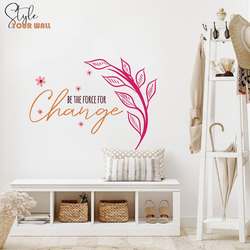 Image of Kotart - Colorful Leaf and Quote Printed Vinyl Wall Stickers /Decals for Living Room Bedroom and Home Wall Decoration
