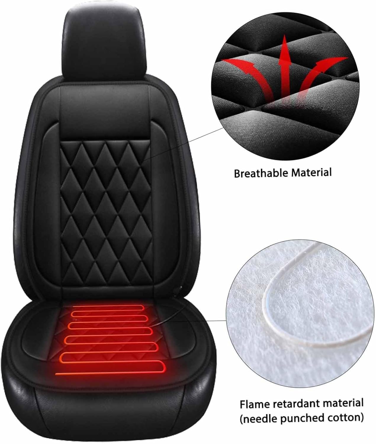 Buybai 2 Pack Car Seat Covers Set Universal Car Seat Cover Comfortable Leather Seat Cushion Automatic Seat Protector — view 6