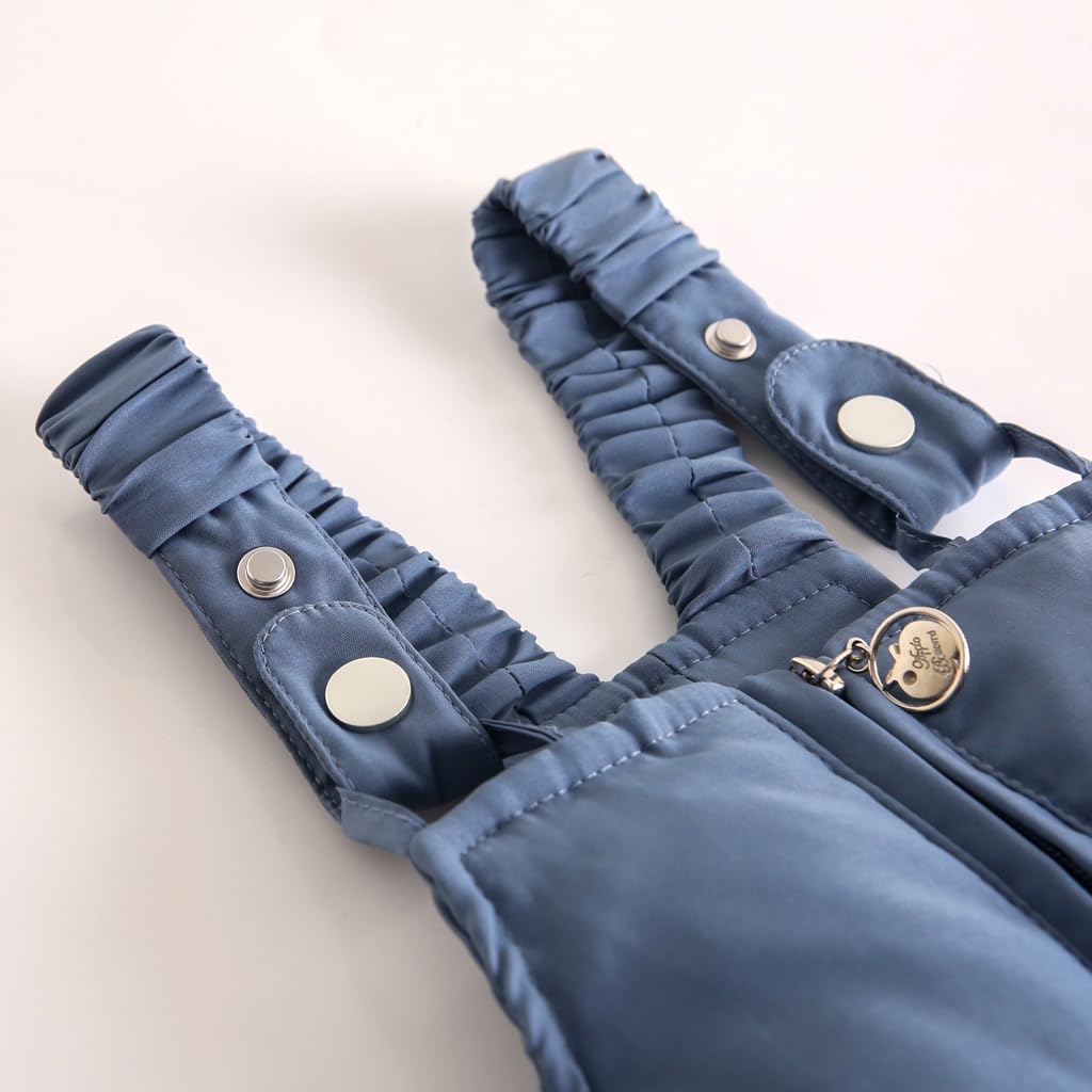 Bambino Tuta da Neve Inverno 2 Pezzi Piumino Giacca Cappotto con Nevicare Bavaglino Pantaloni Ragazzi Ragazze Tuta da Sci Vestiario Blu 18-24 Mesi