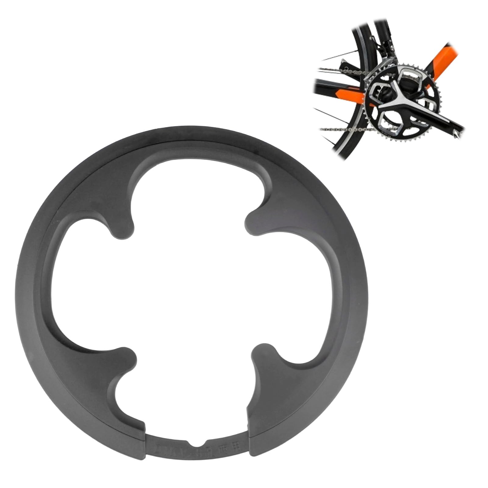 Copricatena bicicletta nera 4 fori 42 – 44 denti, robusto paratena per bicicletta con 8 viti, protezione completa contro polvere e sporco, adatto per bici da strada, MTB