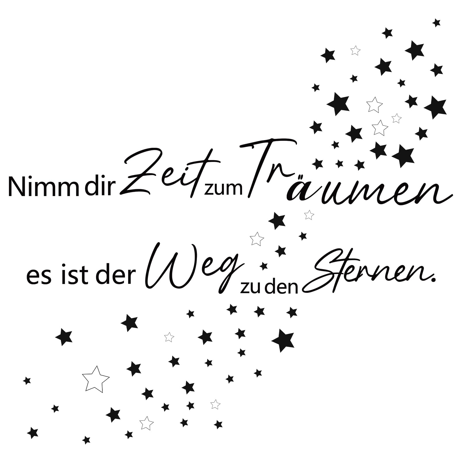 HPNIUB Wandtattoo Sprüche Nimm dir Zeit zum Träumen Wandtattoo Schlafzimmer Aufkleber Selbstklebend Wandaufkleber Wandsticker Wandtattoo Wohnzimmer Sprüche Zitate Wandsticker Flur und Diele