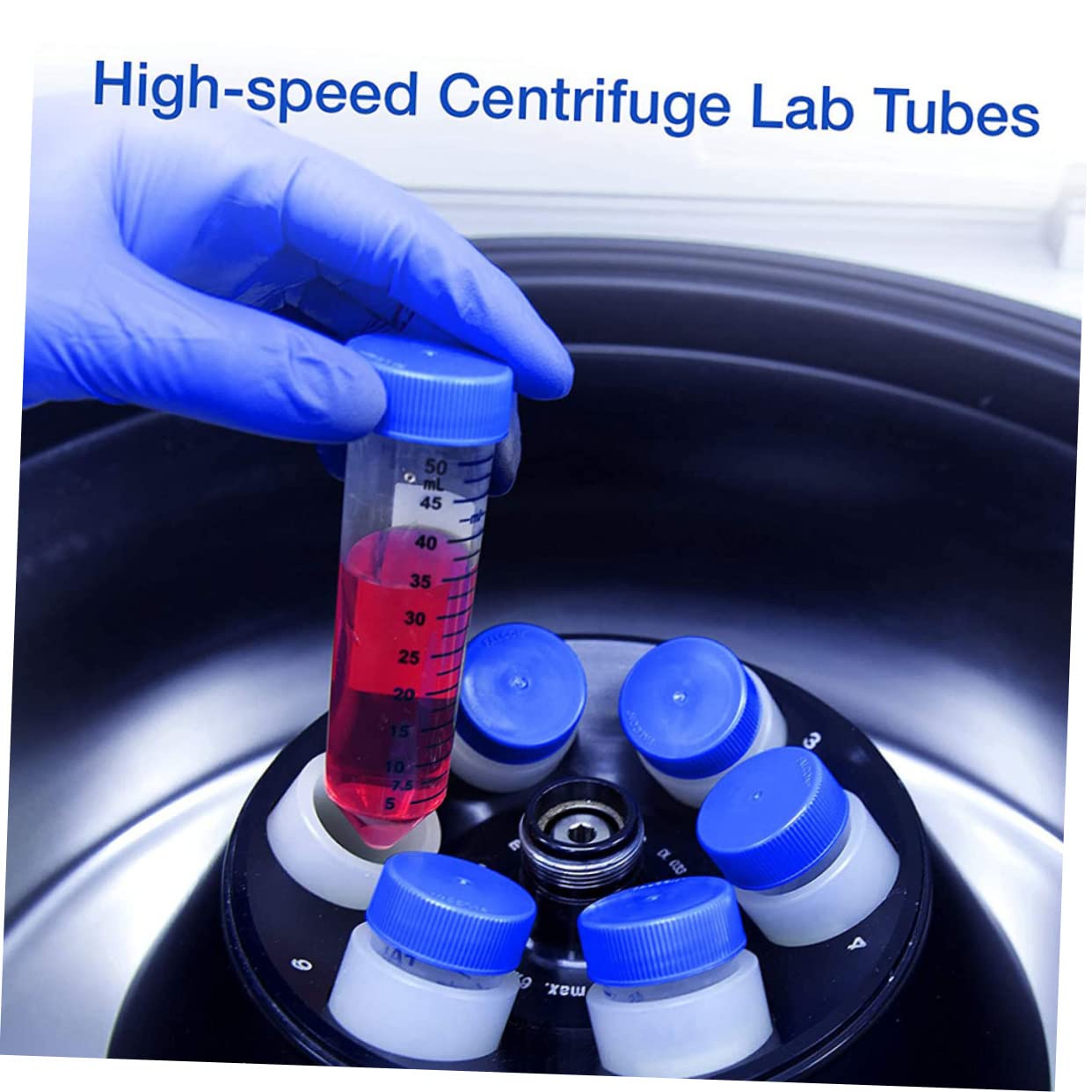 LIFKOME Provette da Centrifuga con Fondo Conico 50ml Blu in Plastica | Graduazione Precisa , Lettura Immediata , Confezione da 50 Pezzi Colore Casuale