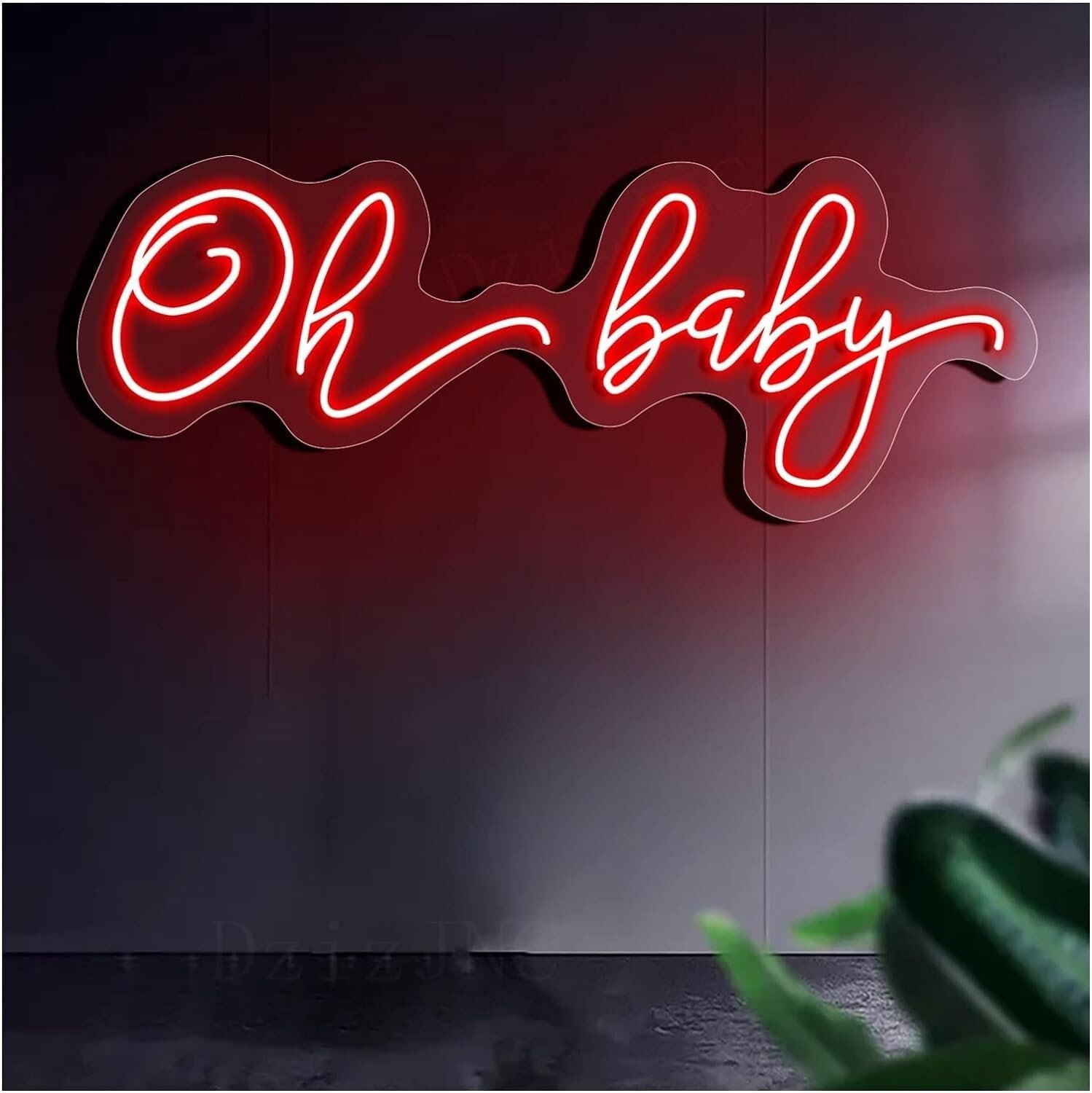 WaiDXn LED Neon Light Sign Oh Baby Neon Signs Lights for Bar Decor Home Room Store Wall Decoration(Red,54x20m)