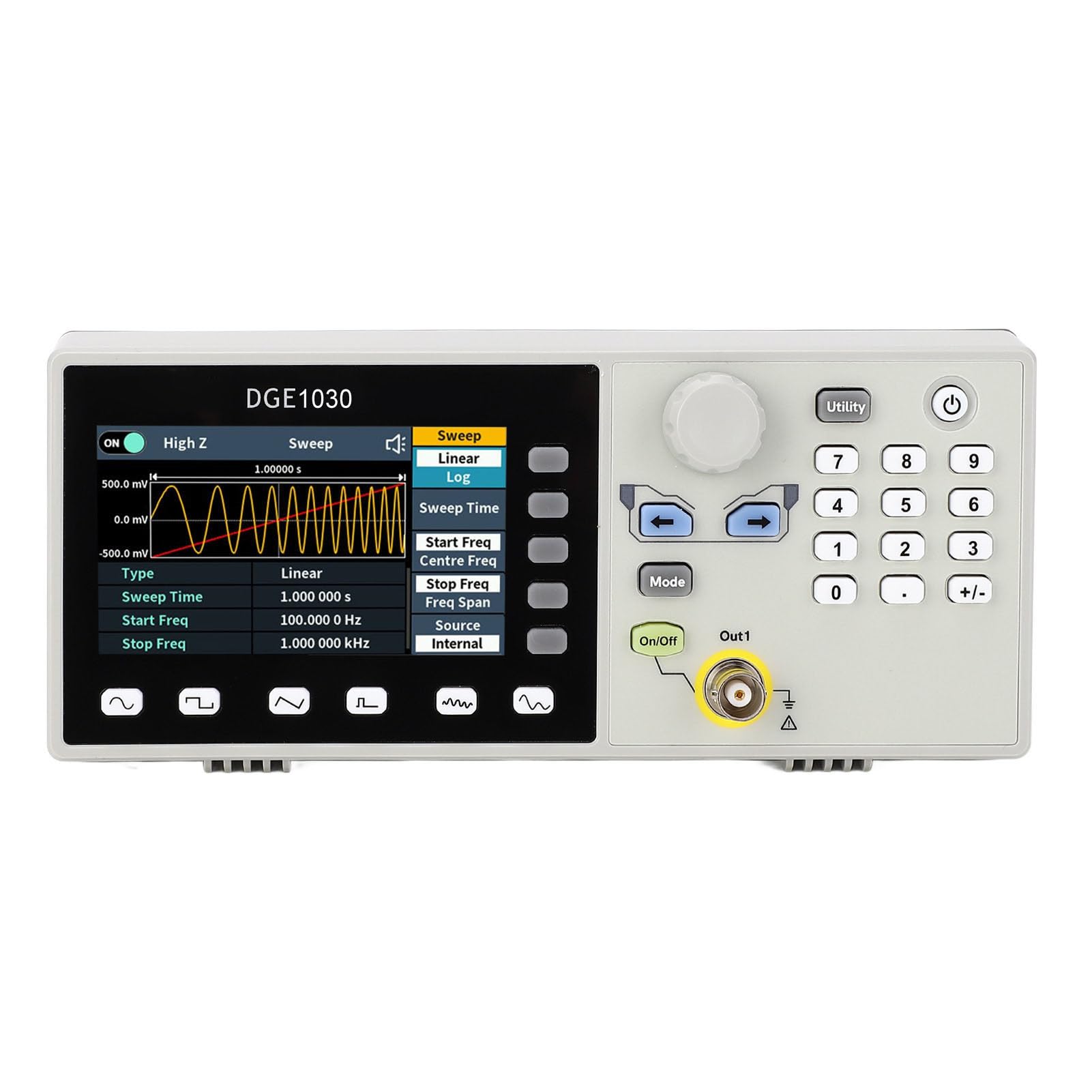 Fafeicy Generador de Señal DGE1030 30MHz, Generador de Forma de Onda Arbitraria de 1 μHz a 30MHz con Más de 160 Formas de Onda AM FM Modulación FSK para Ingeniería de Pruebas de (Enchufe de la UE)