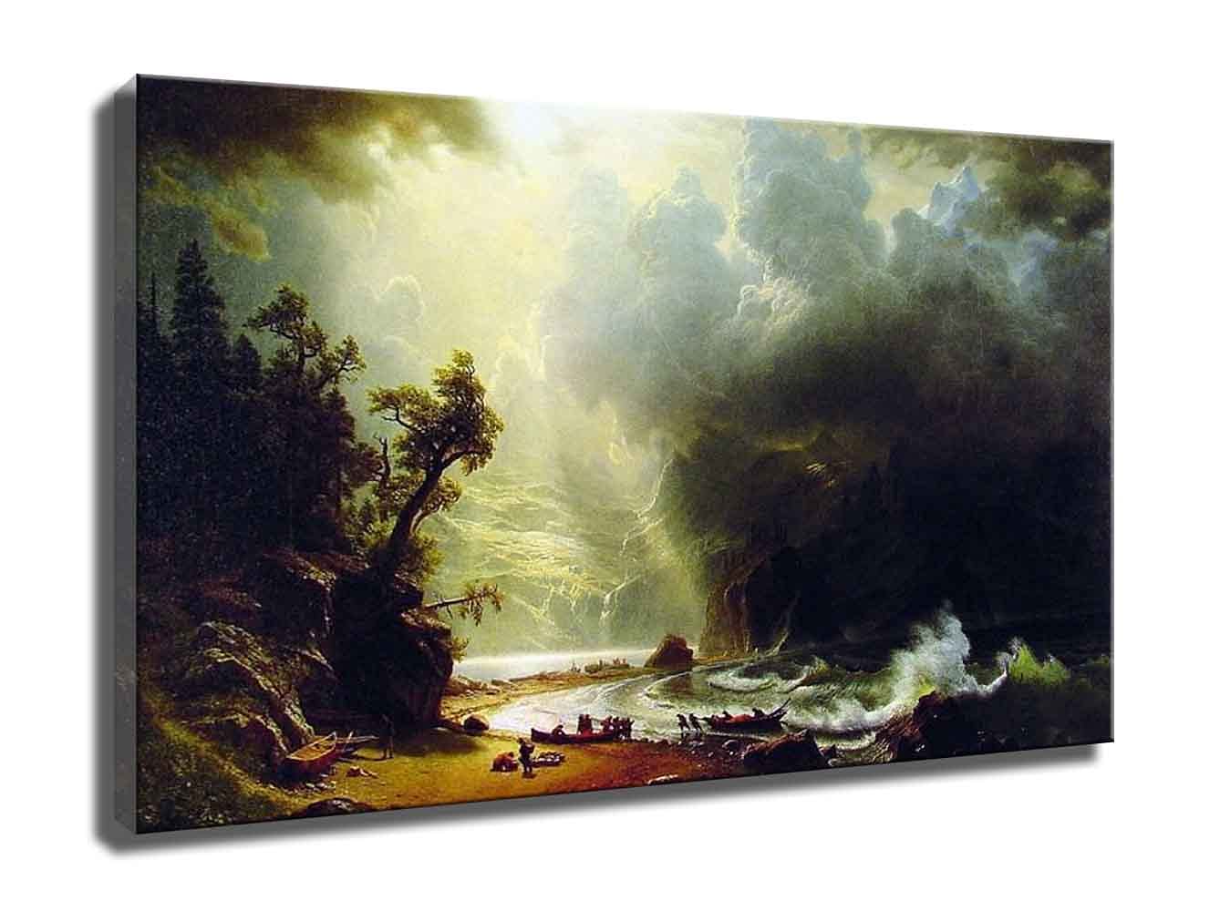 Nicolaes Berchem Pugest Sount Framed Canvas Wall Art for Bedroom Family Living Room Wall Decor Bathroom Decorations Modern kitchen Home Decoration (50x75cm ( 20x30inch ),Framed)