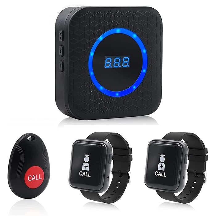 Buy Wireless Caregiver Pager Help Call Button Panic Button Call System ...
