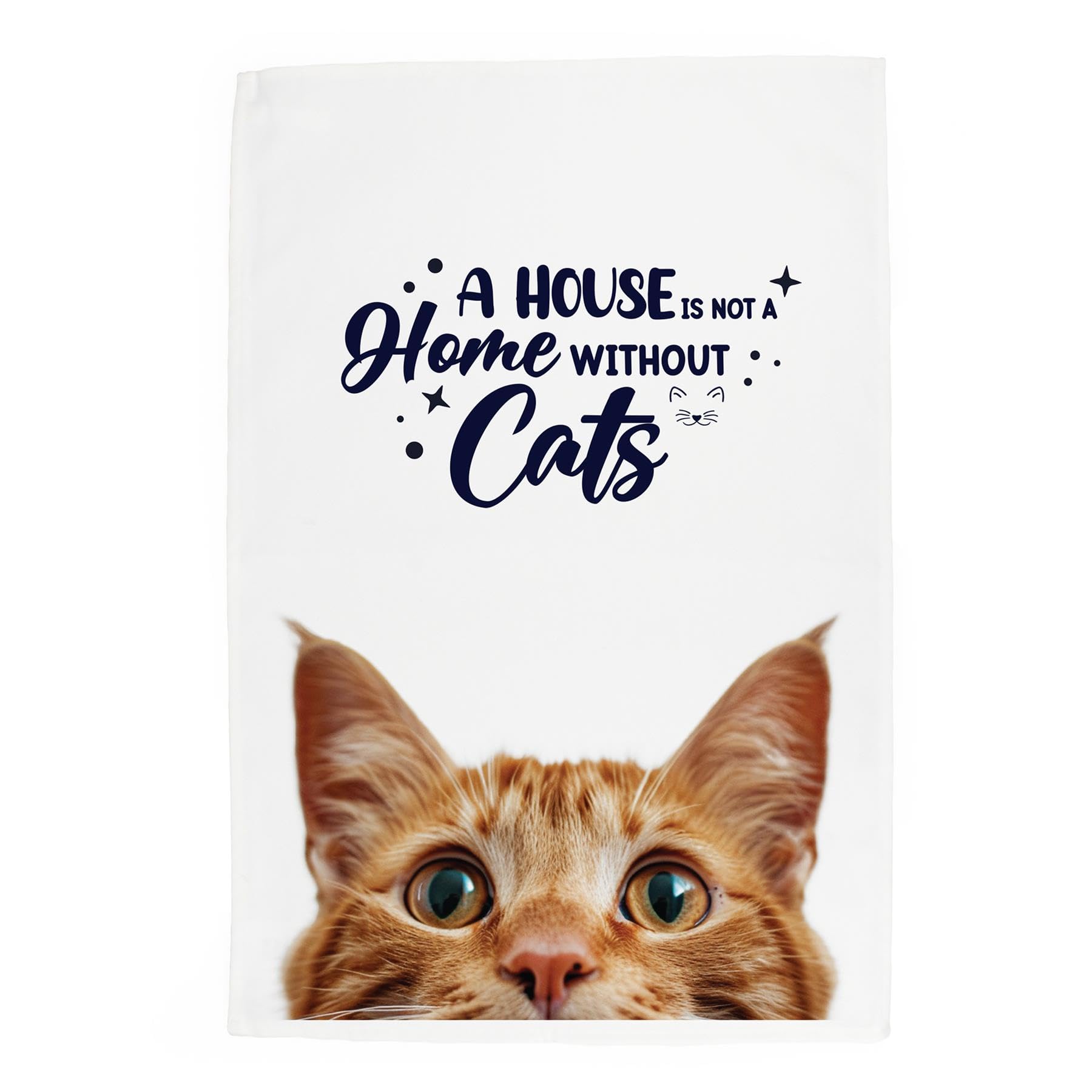 Purely Home Ginger Cat Tea Towel Panama Cotton Novelty Kitchen Gift For Cat Lovers from B&Q