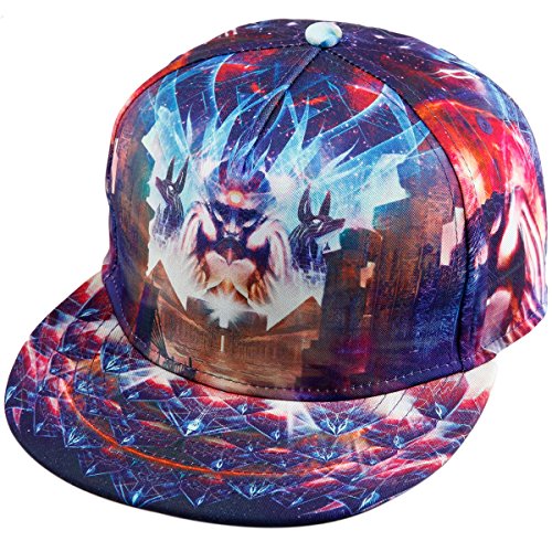 Samtree Unisex Snapback Hats,Adjustable Printed Hip Hop Flat Bill Baseball Cap (Egyptian Head Lion)