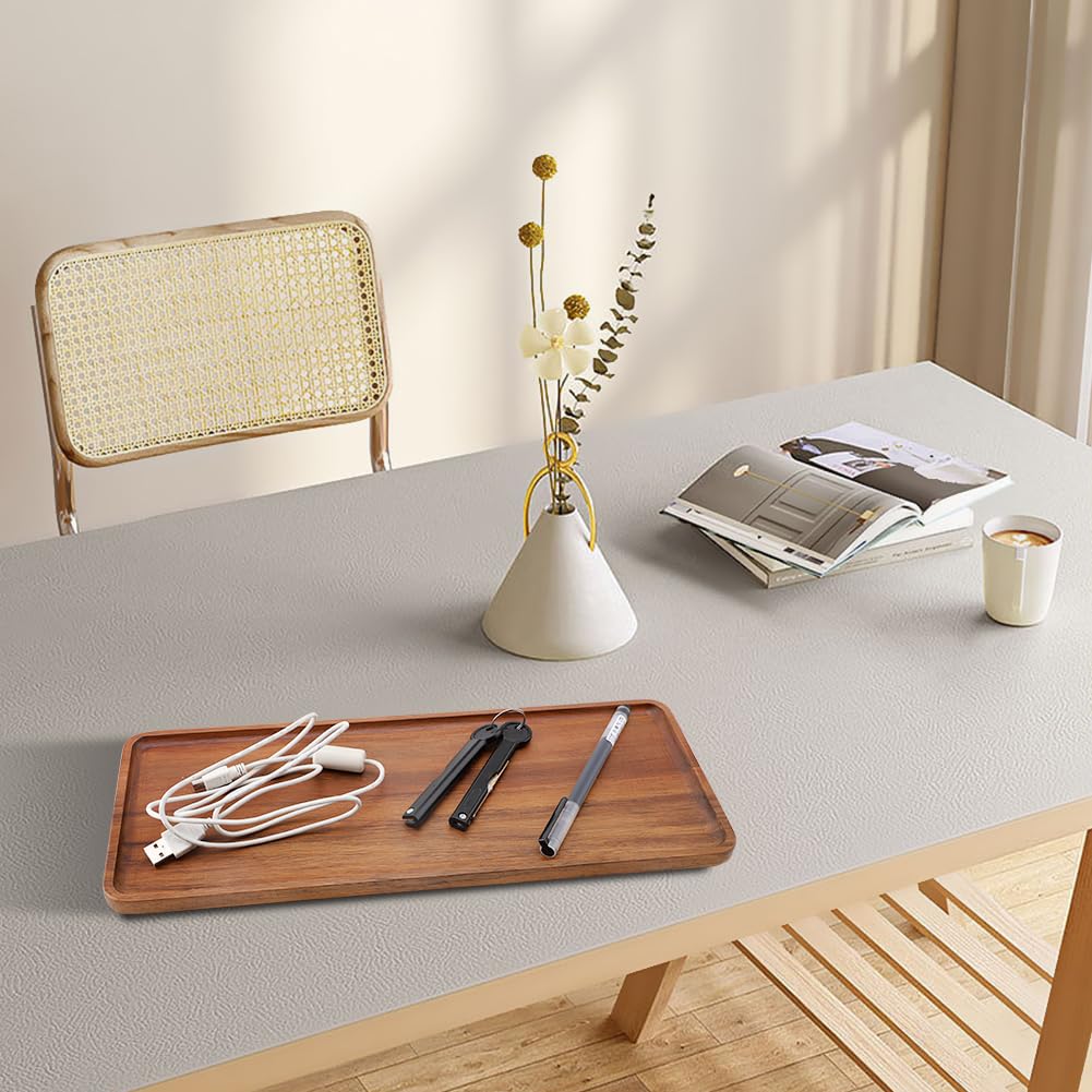 Bandeja decorativa de acacia, 36x14 cm, juego de 3 bandejas de madera decorativas, bandeja de madera, bandeja de madera resistente, plato de madera para aperitivos de la tarde
