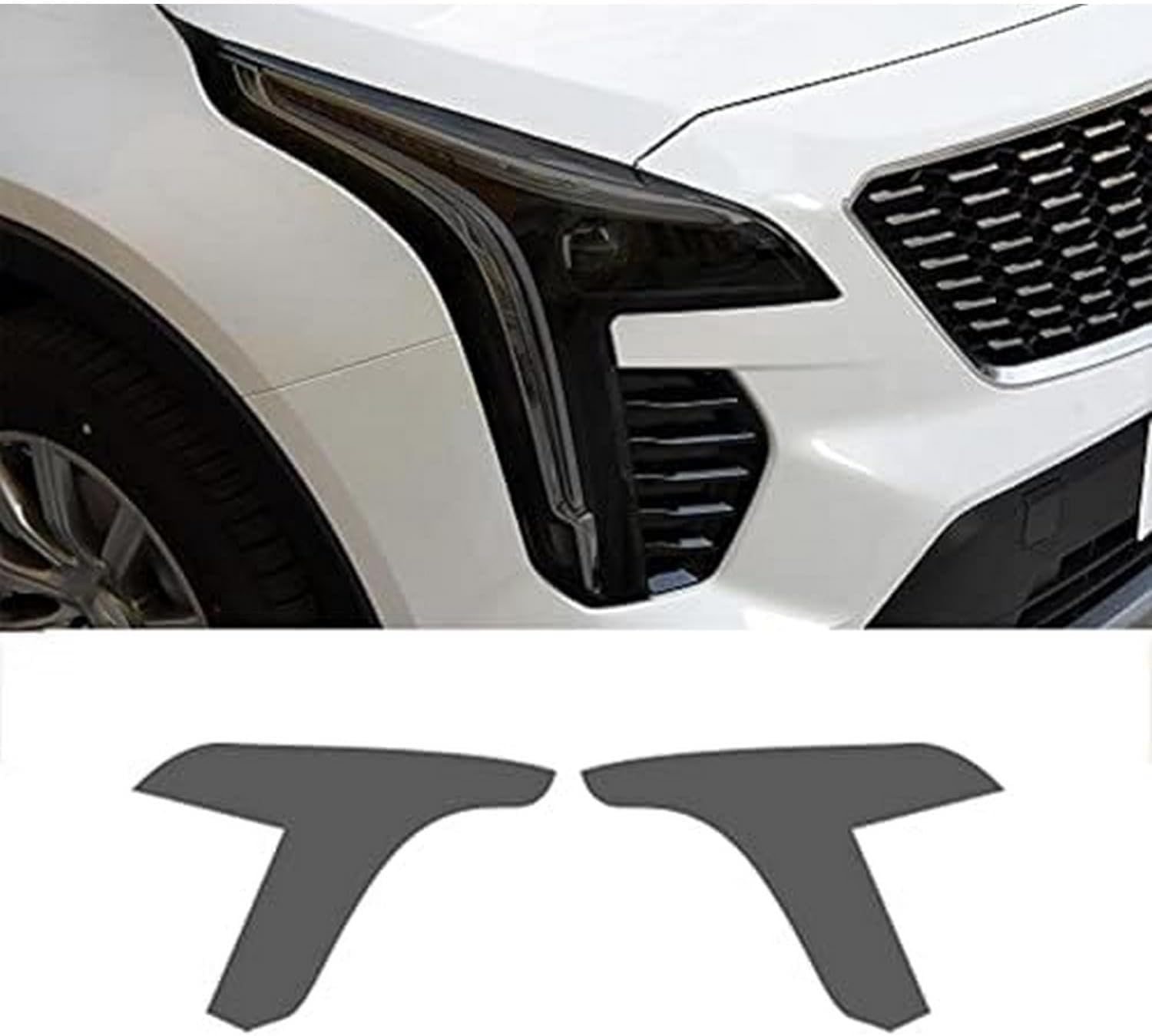 SamLng Car Front Light Film for Cadillac XT4 2019 2020 Car Headlight Protective Film Front Light Transparent Blackened TPU Sticker Car Headlight Protective Film