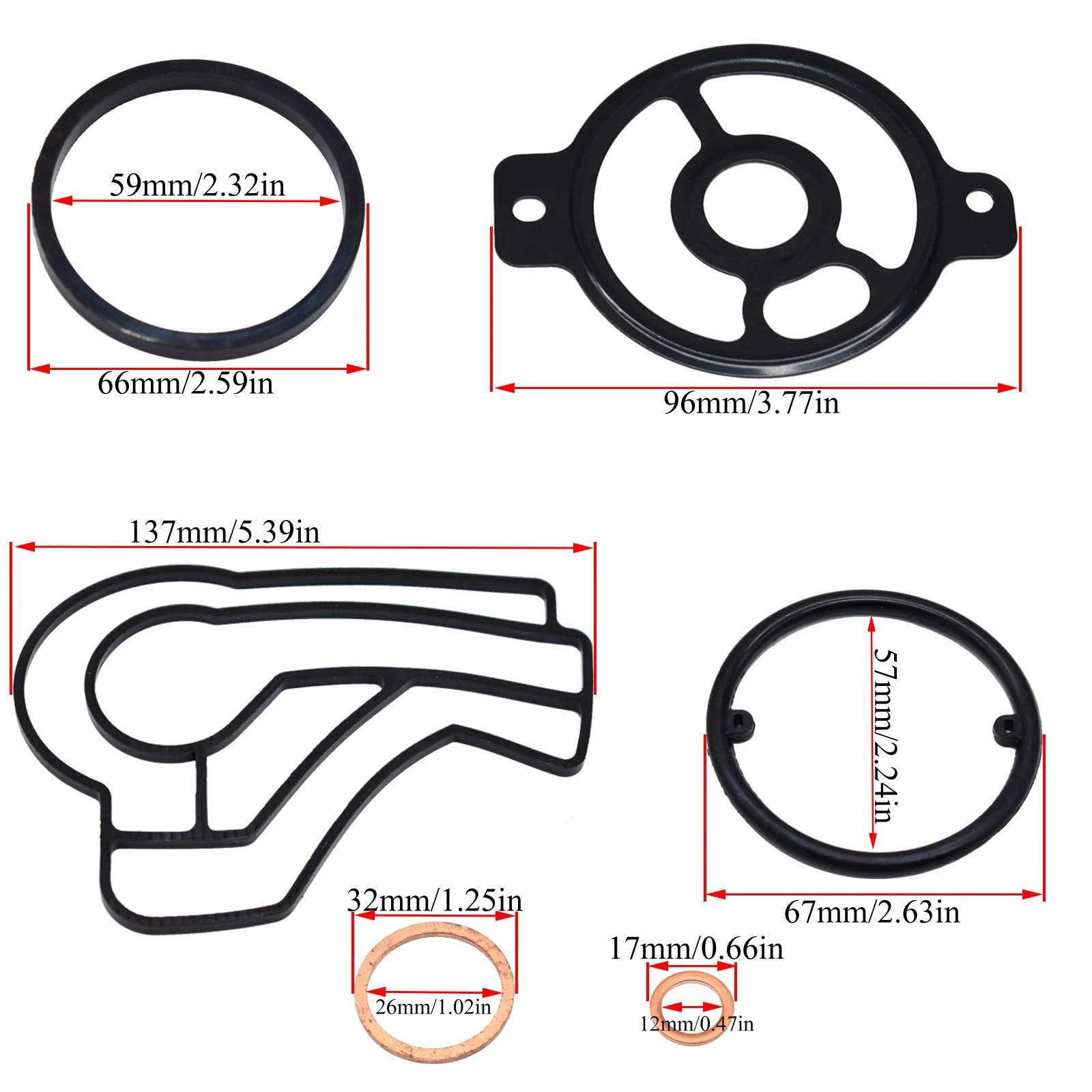 Kit de réparation de joint d'étanchéité de boîtier de filtre de refroidisseur d'huile de moteur de voiture for VW for Crafter 30-35 2009-2016 2.5 TDI