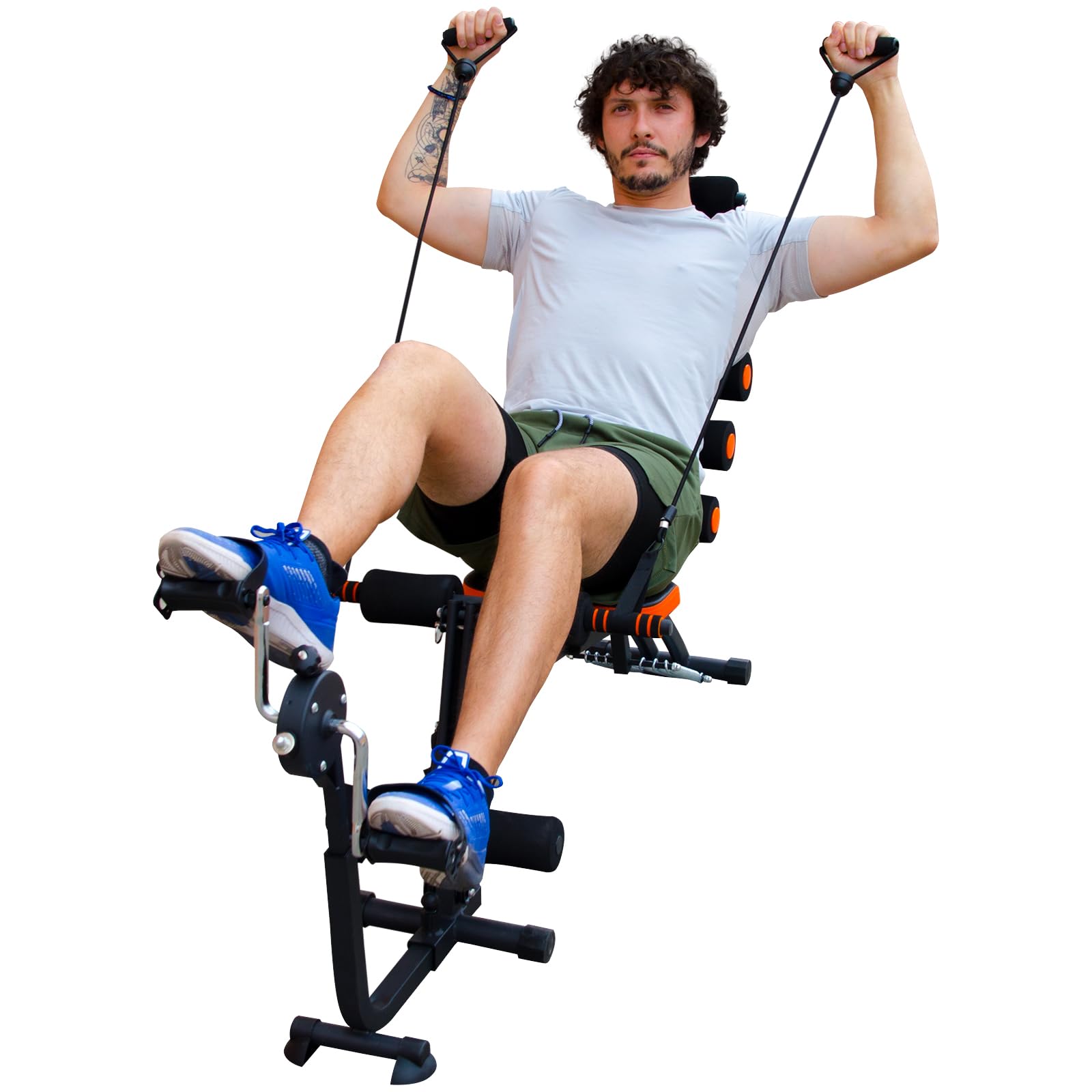 Wonder Master Bike | Panca regolabile | Panca inclinabile | Bodybuilding | Panca Addominali | 22 esercizi in 1 | Include pedali | Materiali di Qualità | Fitness