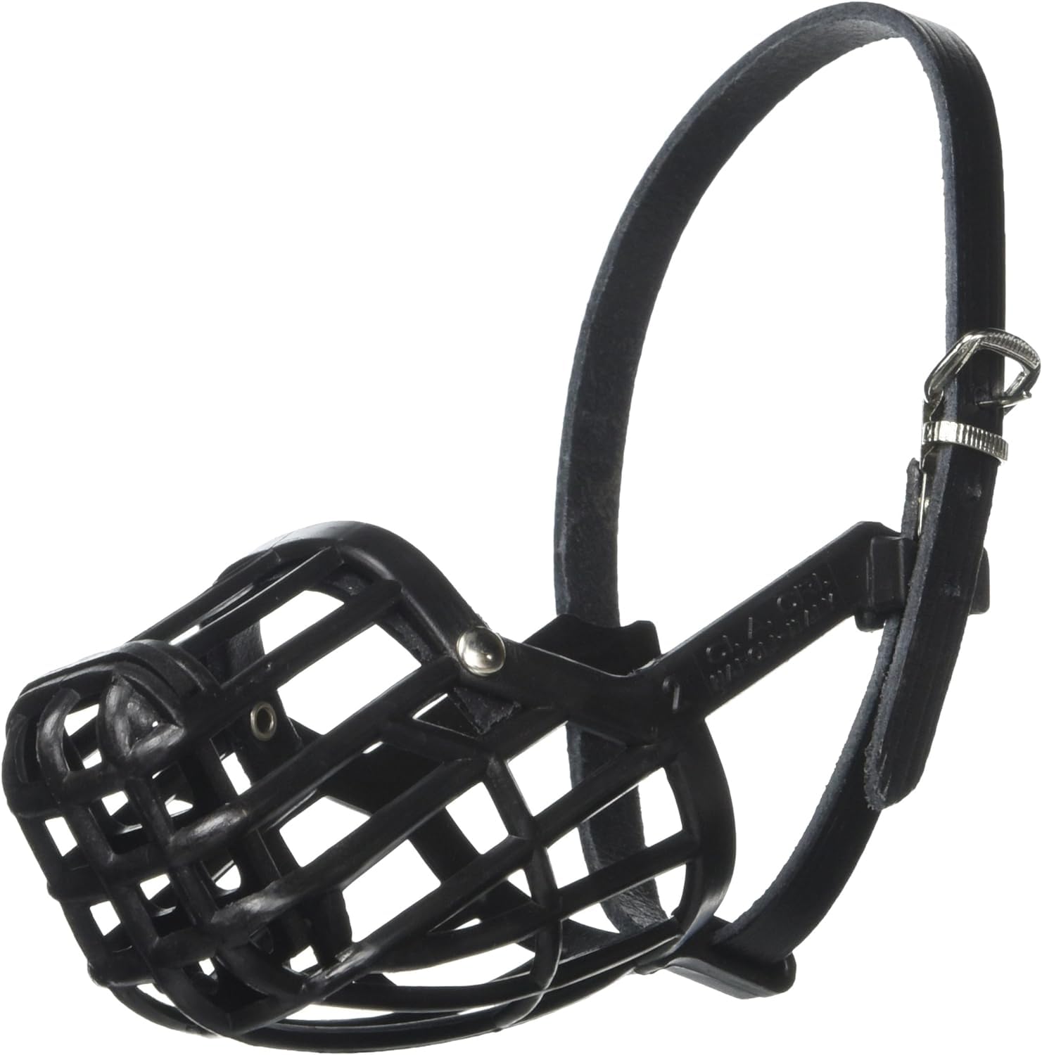 OmniPet Leather Brothers Italian Basket Dog Muzzle, Size 1, Black