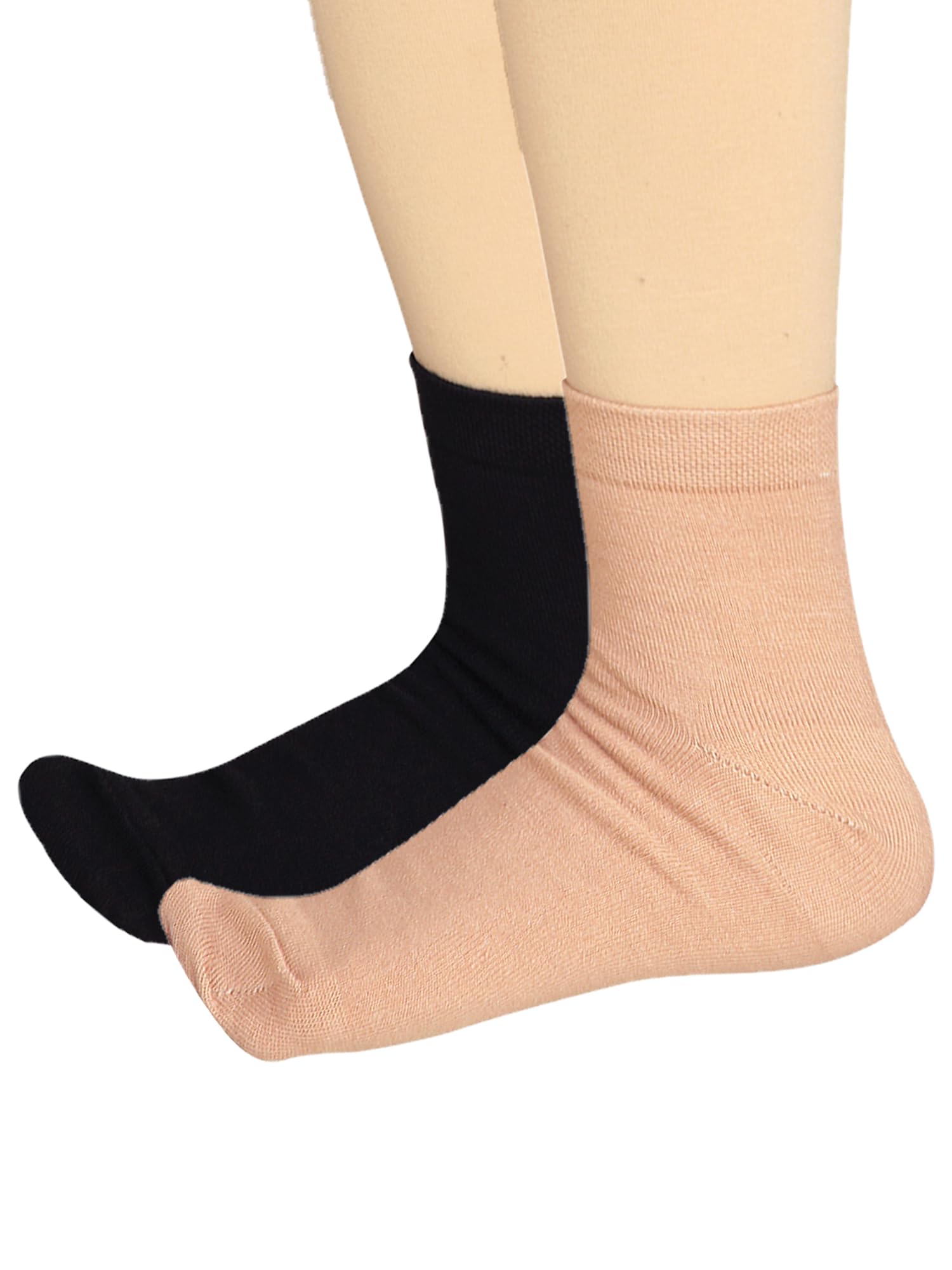 Cotton Plain Women's Assorted Ankle Length Socks Pack Of 2-image-27