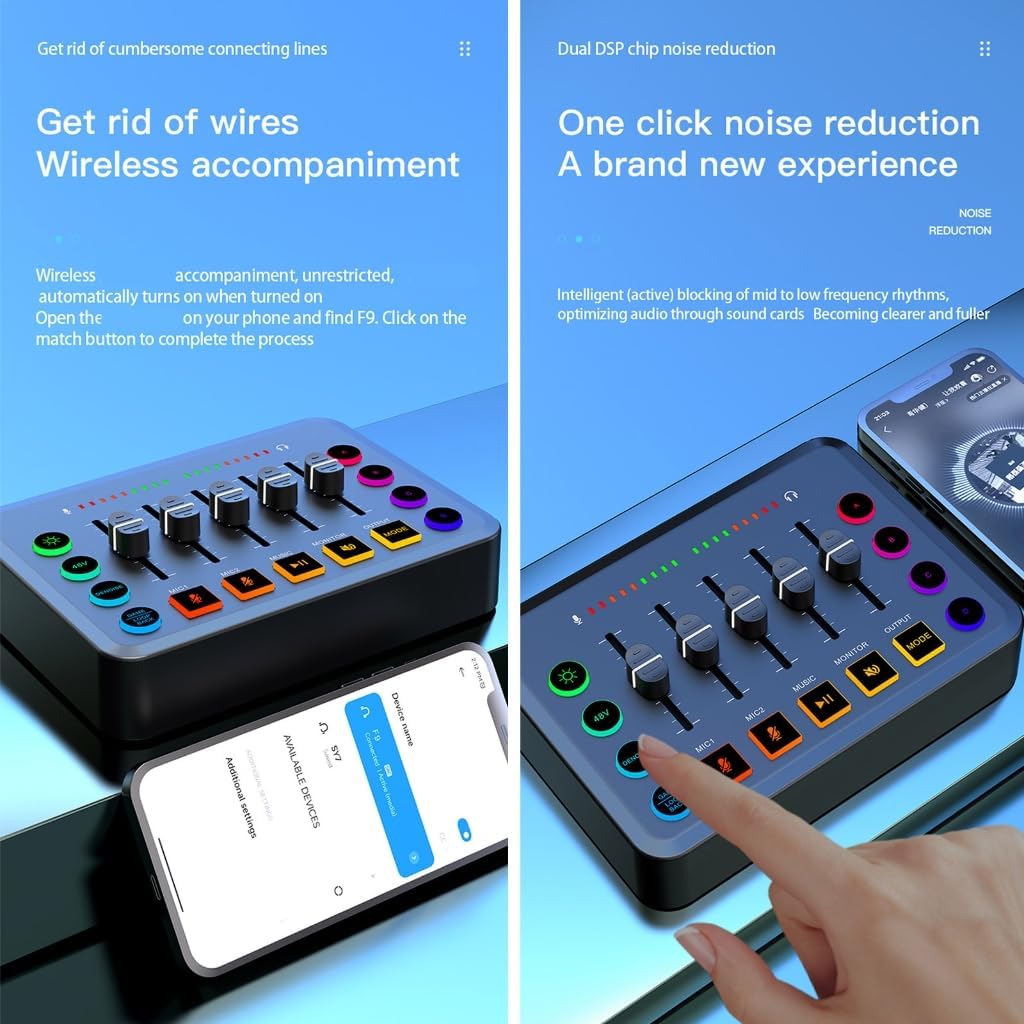 F9 Professional Karaoke Sound Card Singing Recording Live Sound Card