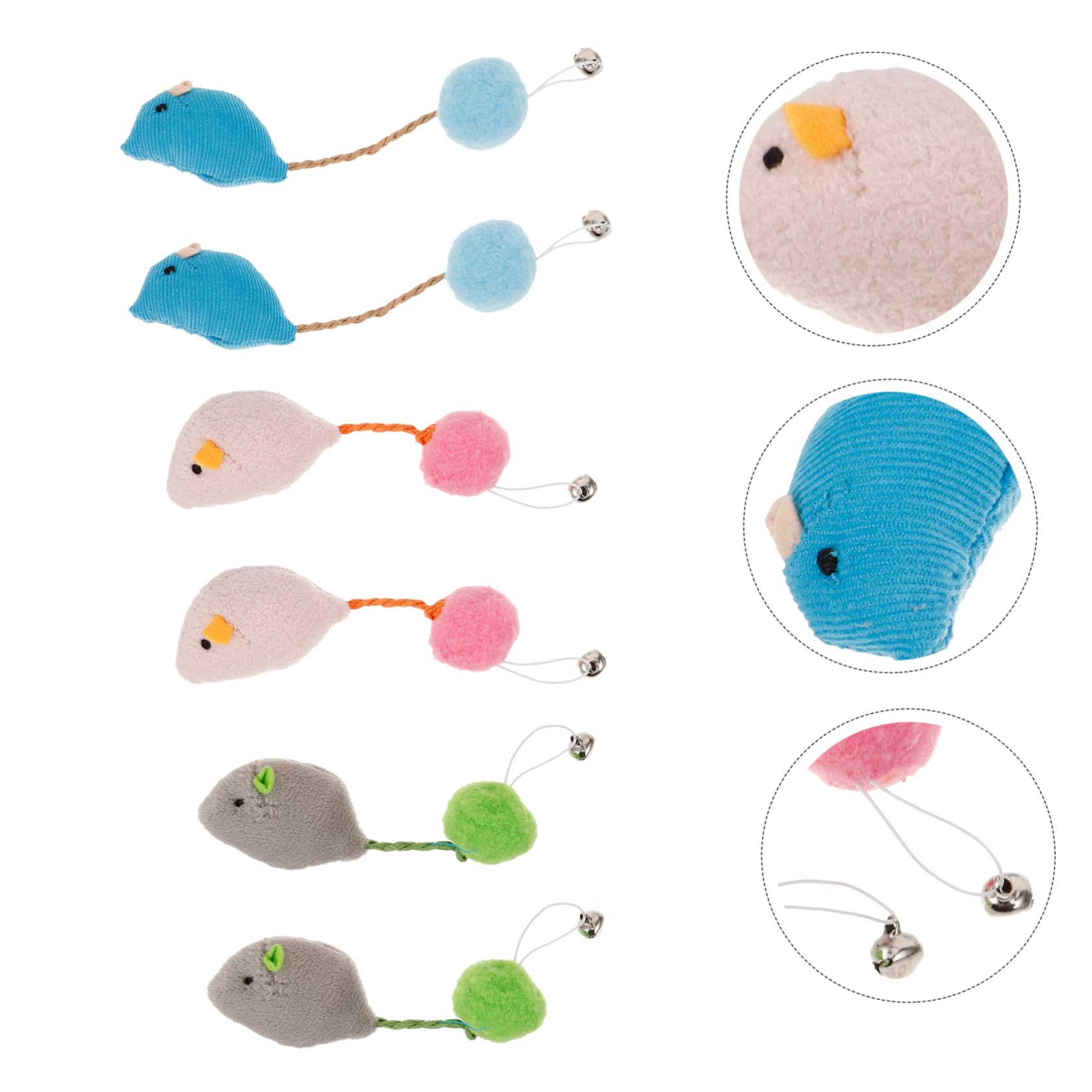 Mipcase Lot de 6 Jouets Interactifs pour Chat Et Souris Jouet Compact Jouet à Gratter Jouet de Remplacement
